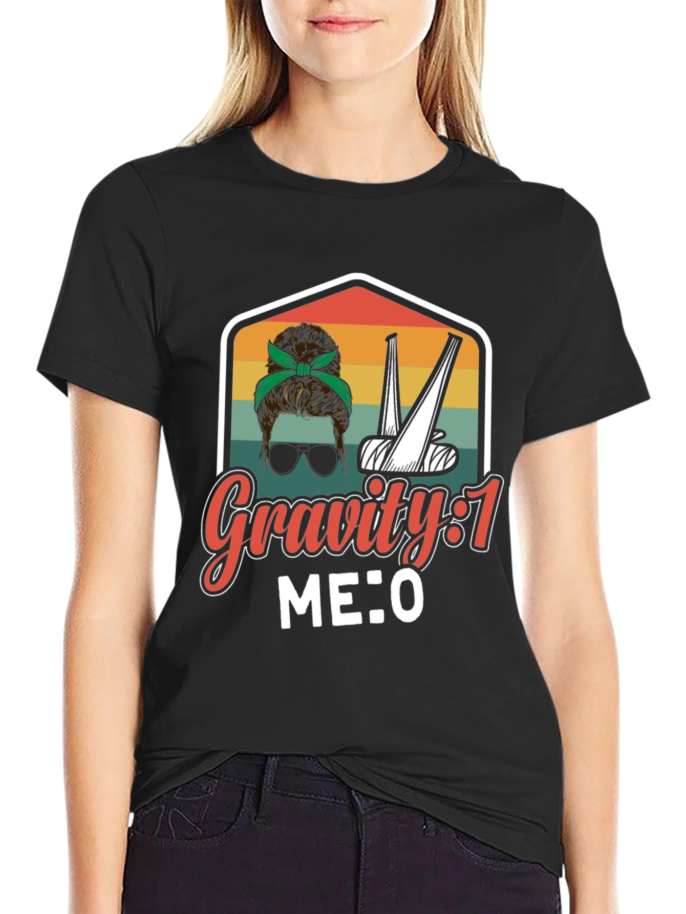 Gravity 1 Me 0 Funny Broken Bone T-Shirt