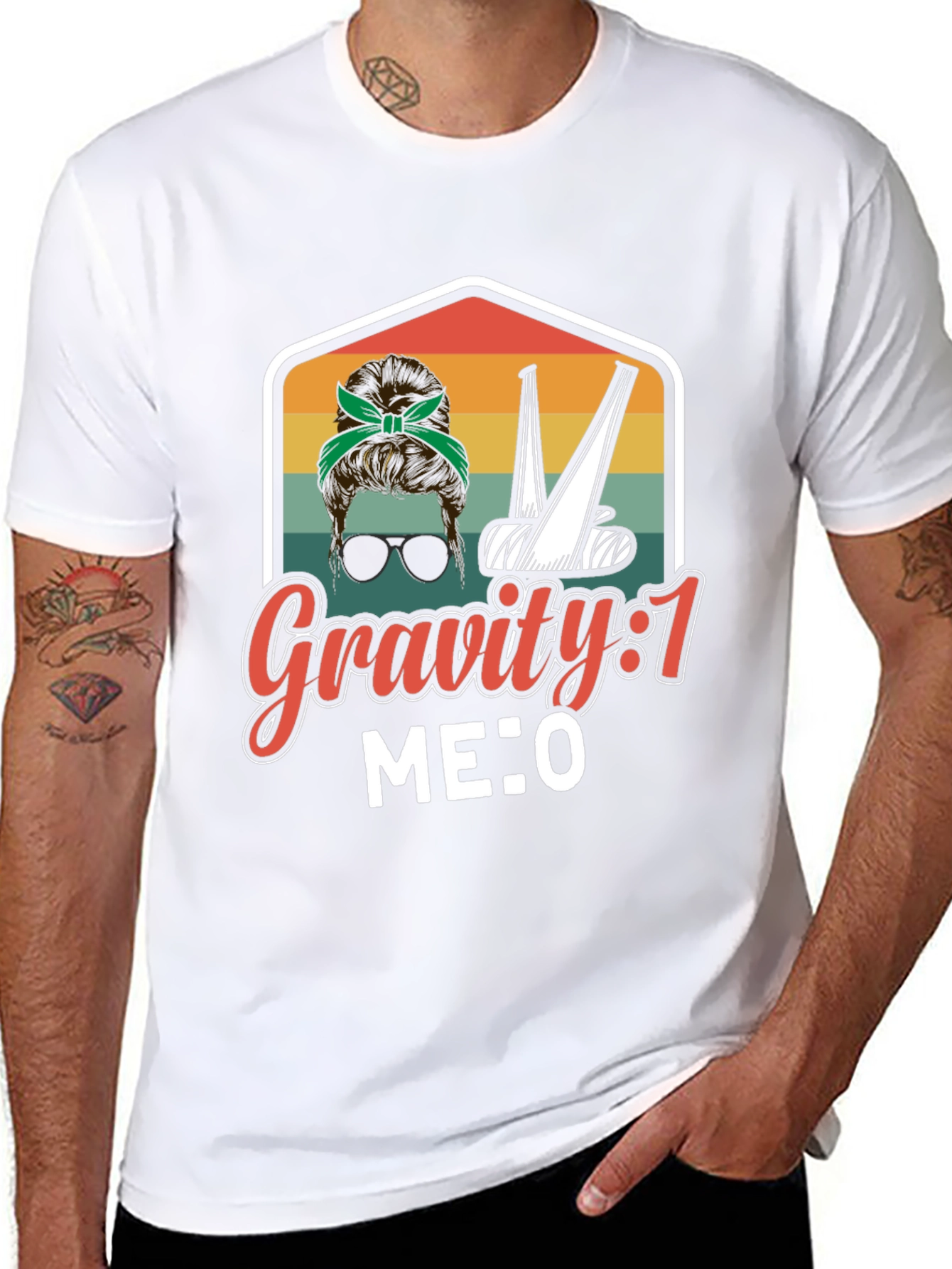 Gravity 1 Me 0 Funny Broken Bone T-Shirt
