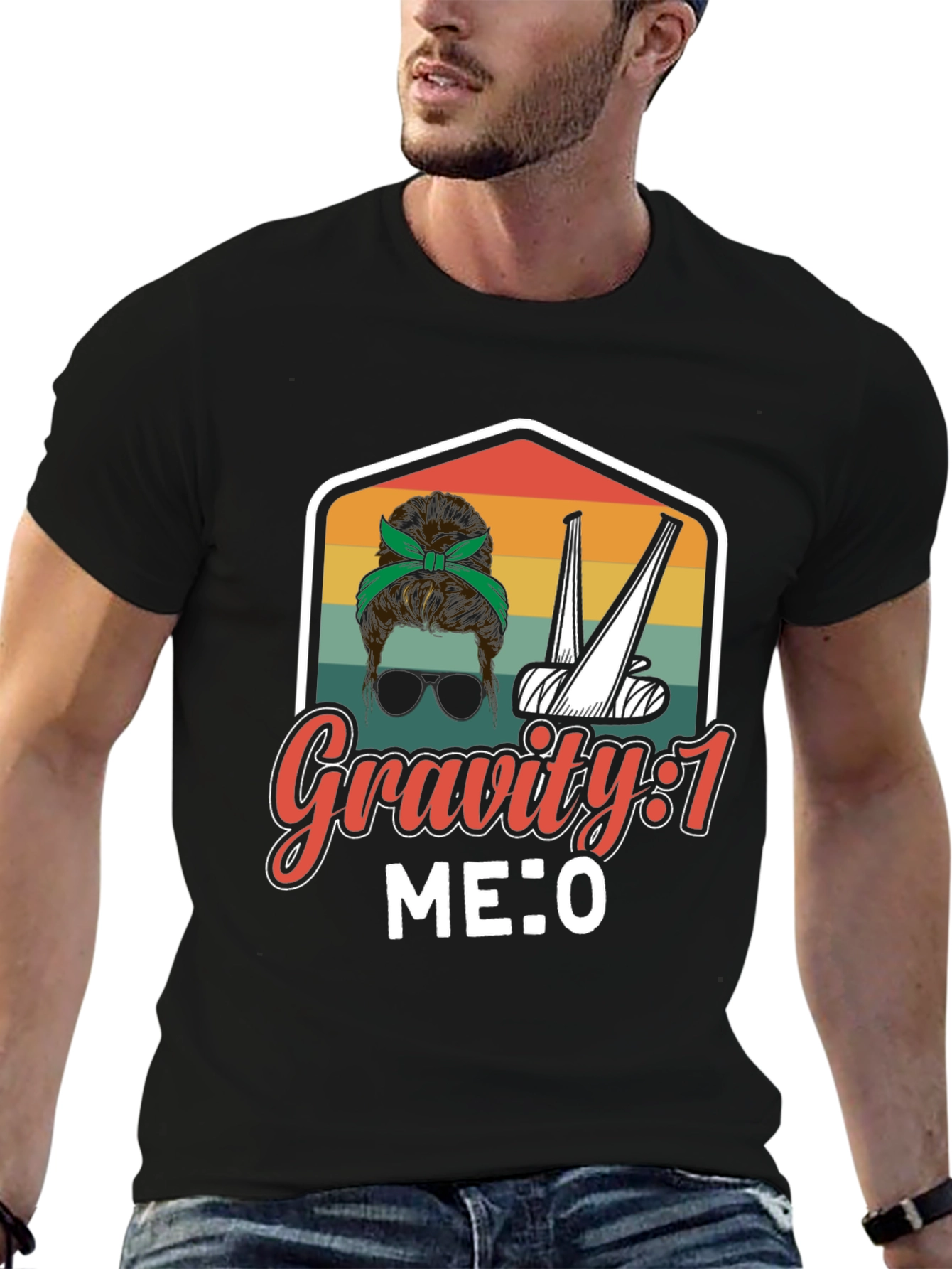 Gravity 1 Me 0 Funny Broken Bone T-Shirt