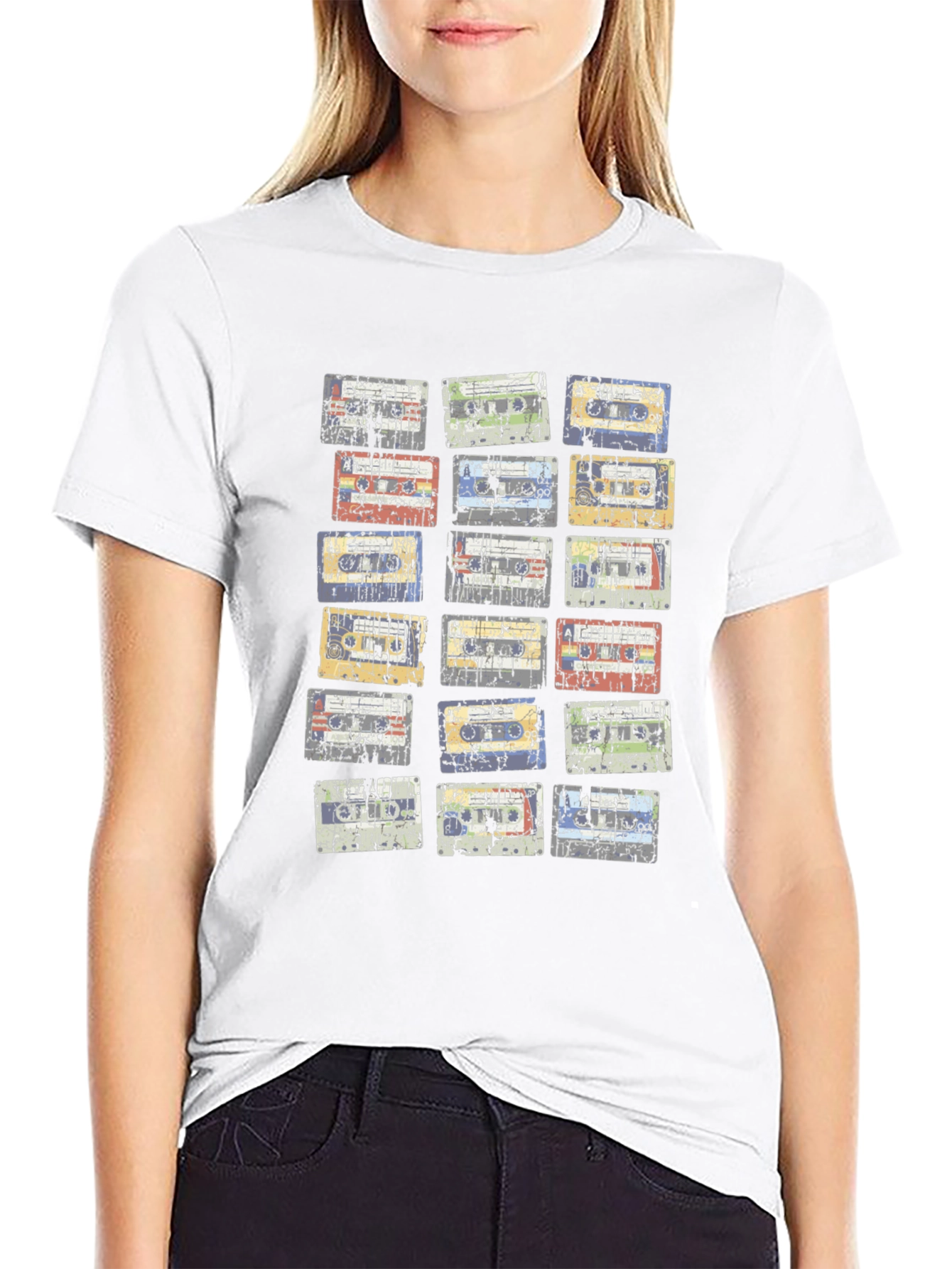 Retro Cassette Tape Graphic Black T-Shirt