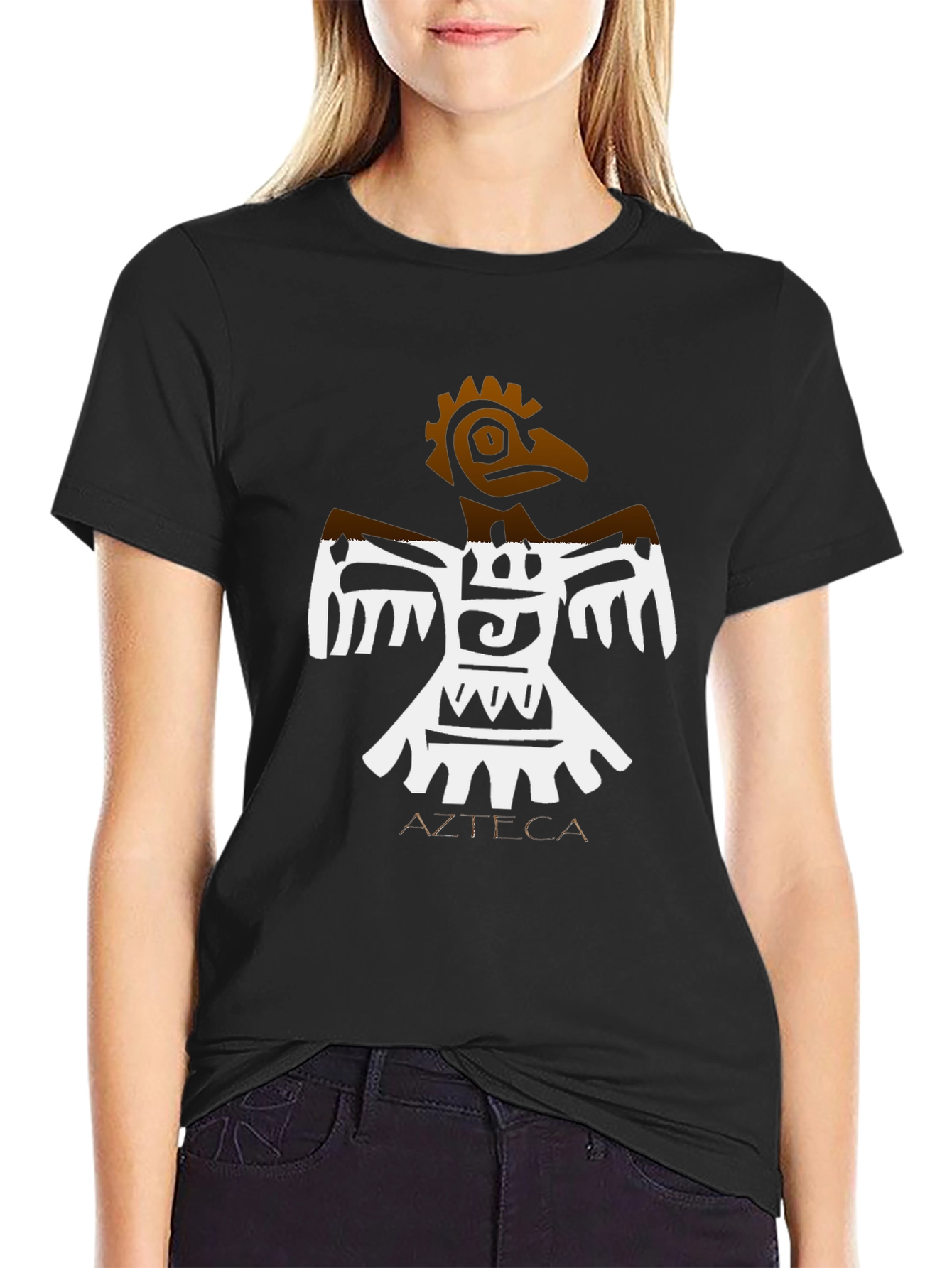 Azteca Bird Graphic Black T-Shirt