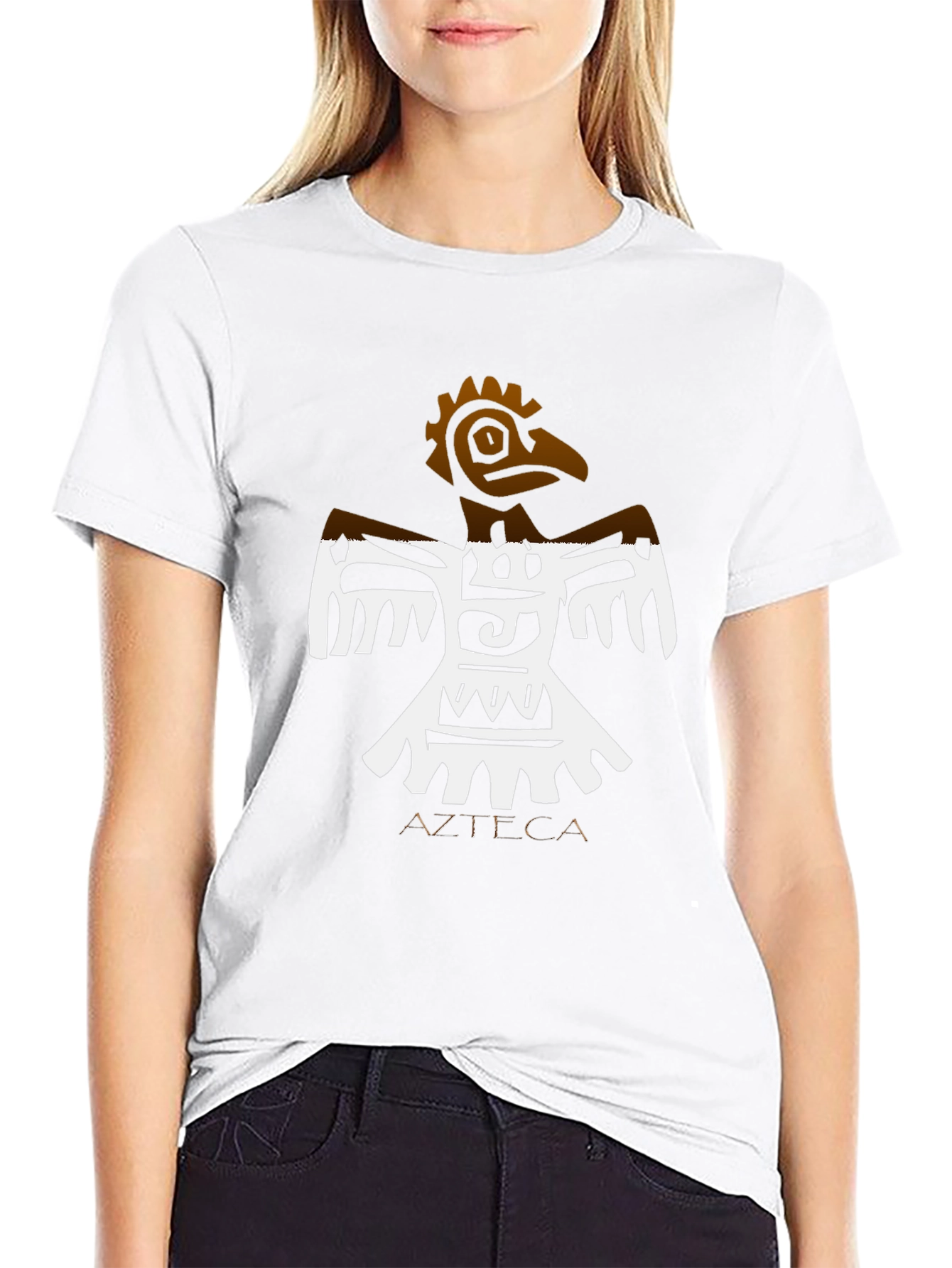 Azteca Bird Graphic Black T-Shirt
