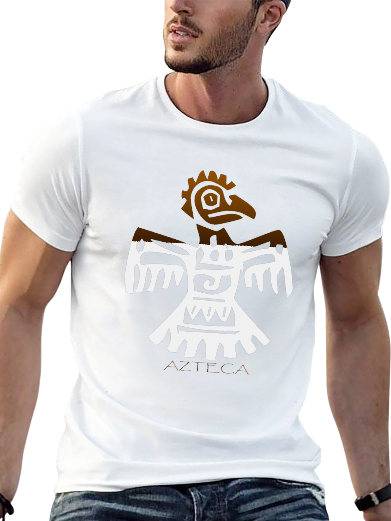Azteca Bird Graphic Black T-Shirt