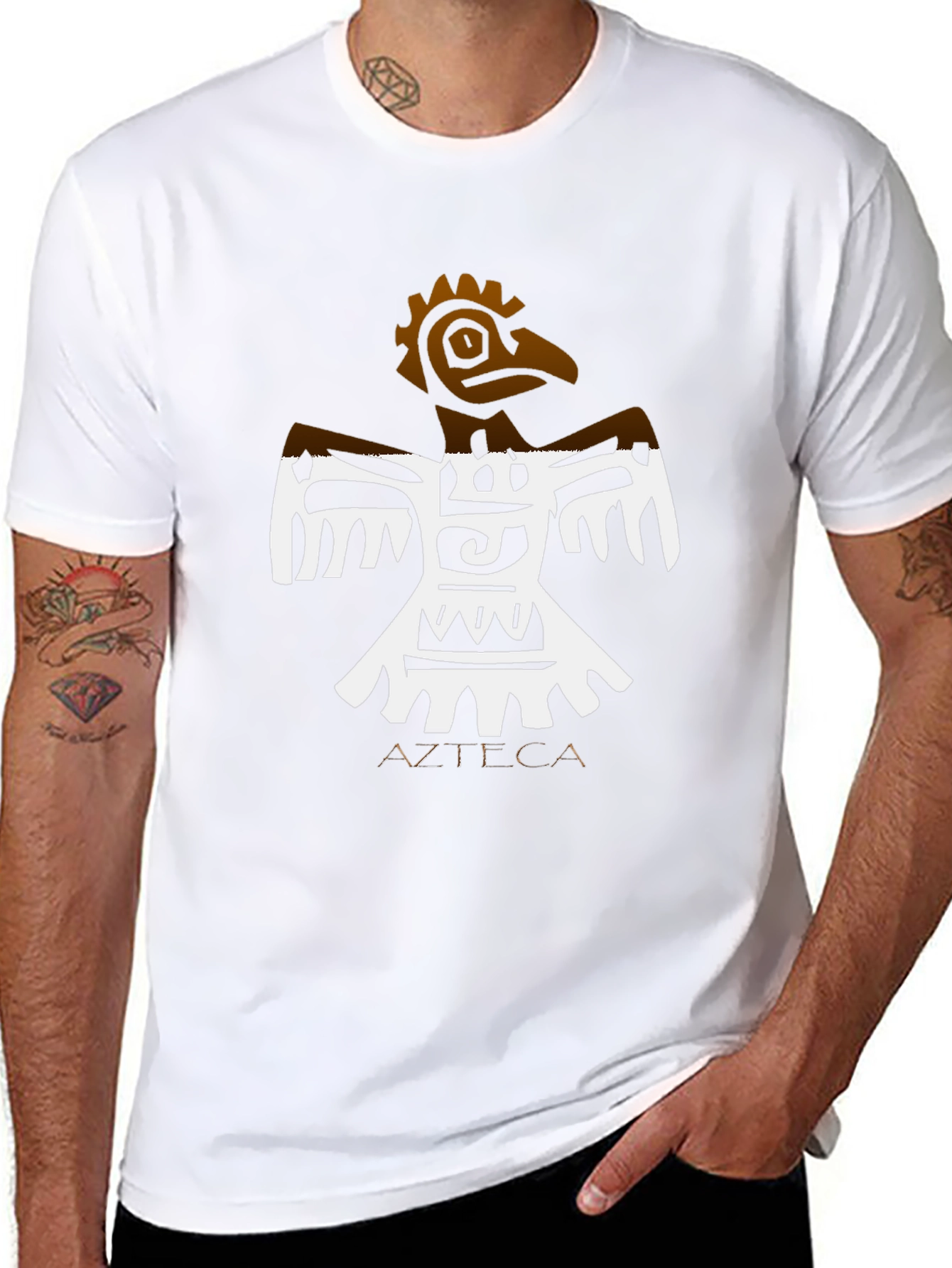 Azteca Bird Graphic Black T-Shirt