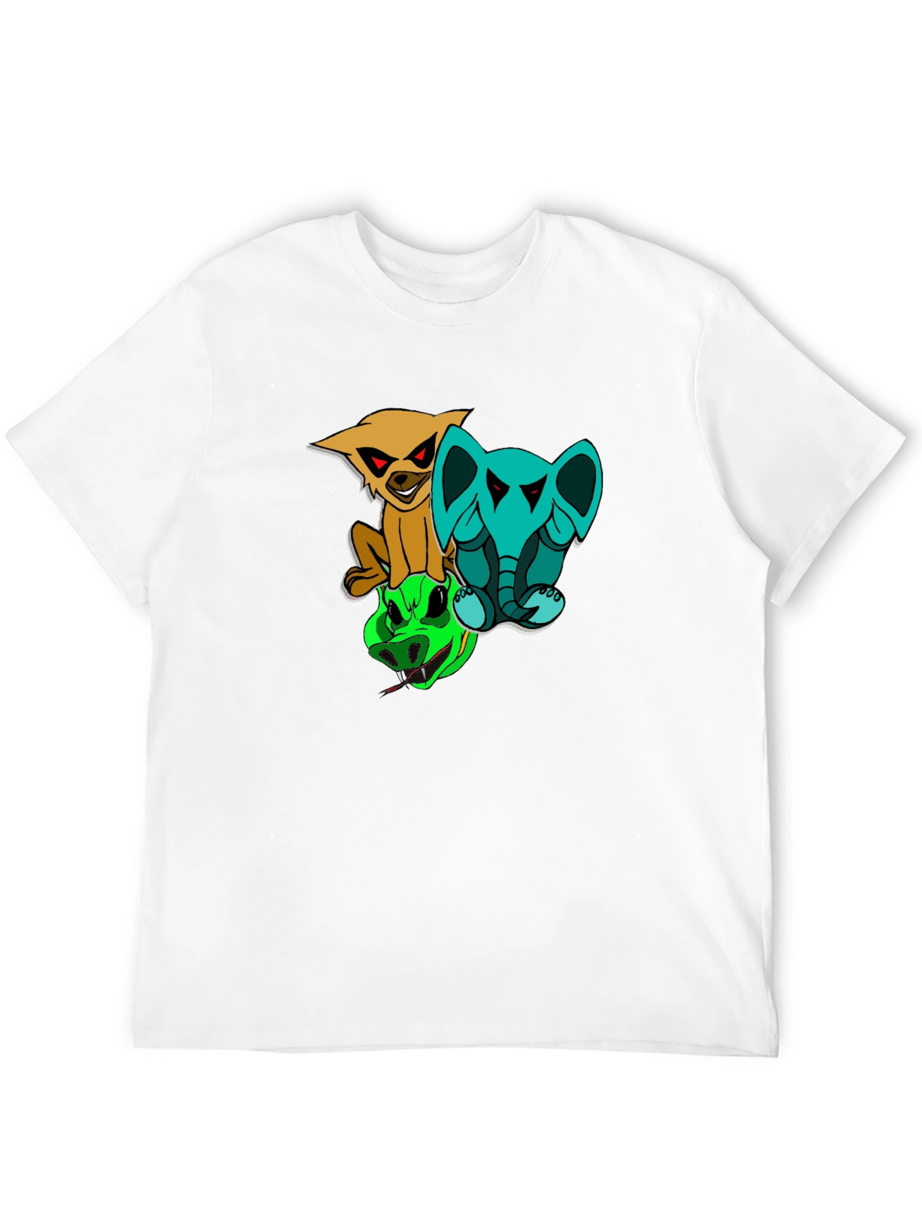 Cartoon Animals Stacked T-Shirt