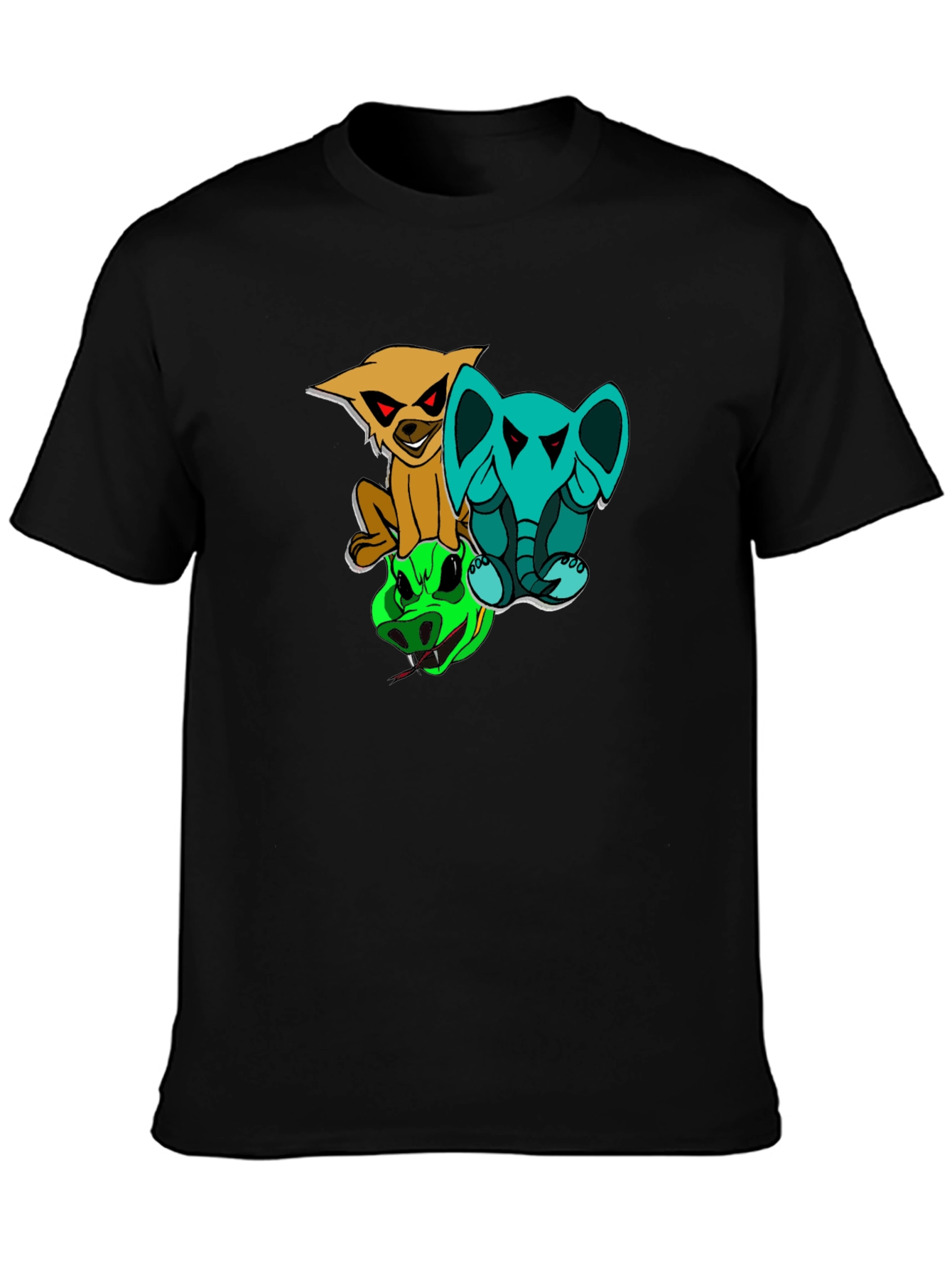 Cartoon Animals Stacked T-Shirt