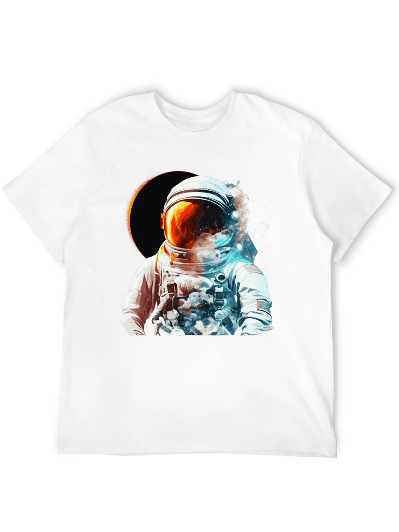 Astronaut Eclipse Graphic T-Shirt - Space Adventure Tee