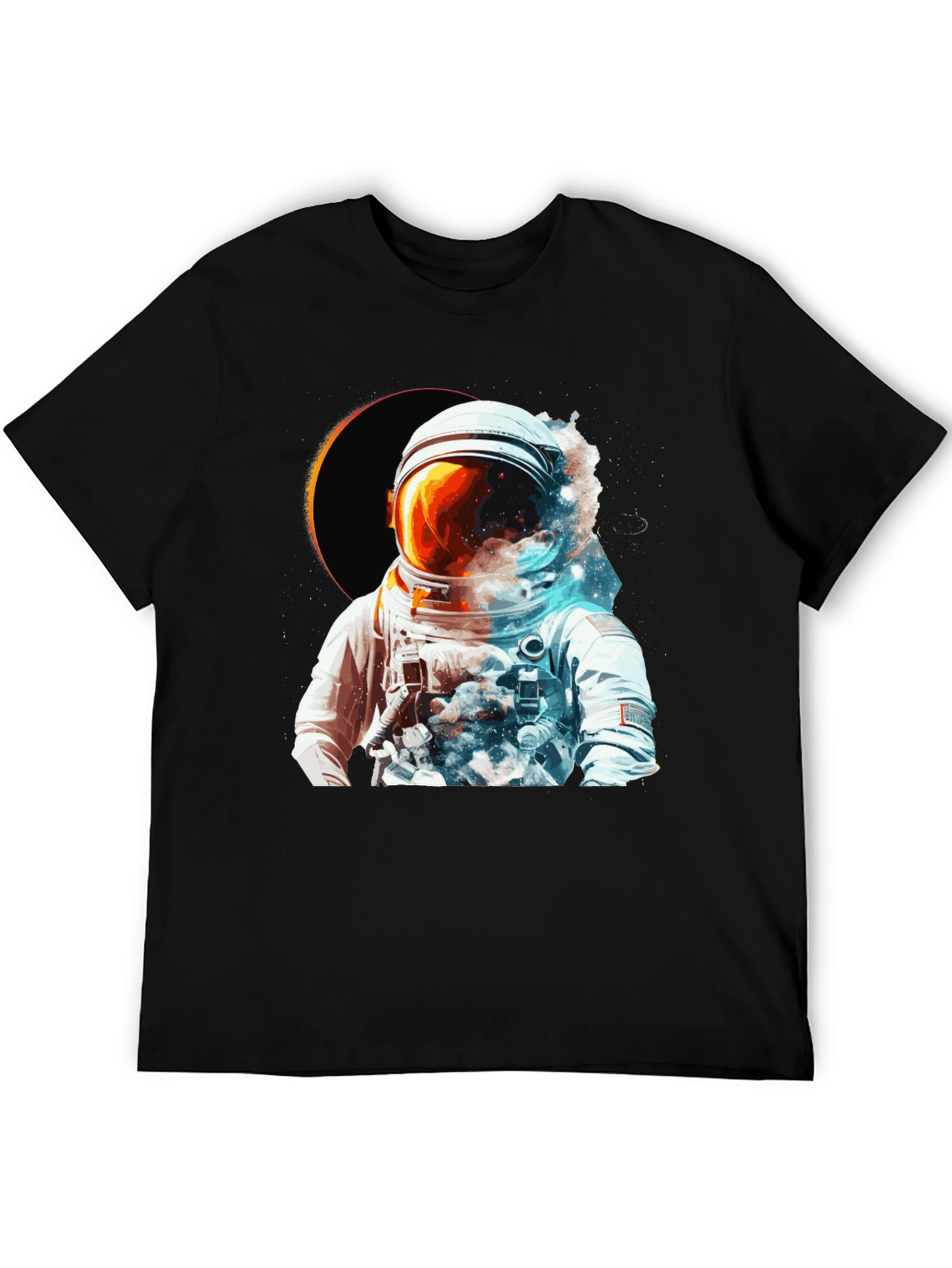 Astronaut Eclipse Graphic T-Shirt - Space Adventure Tee