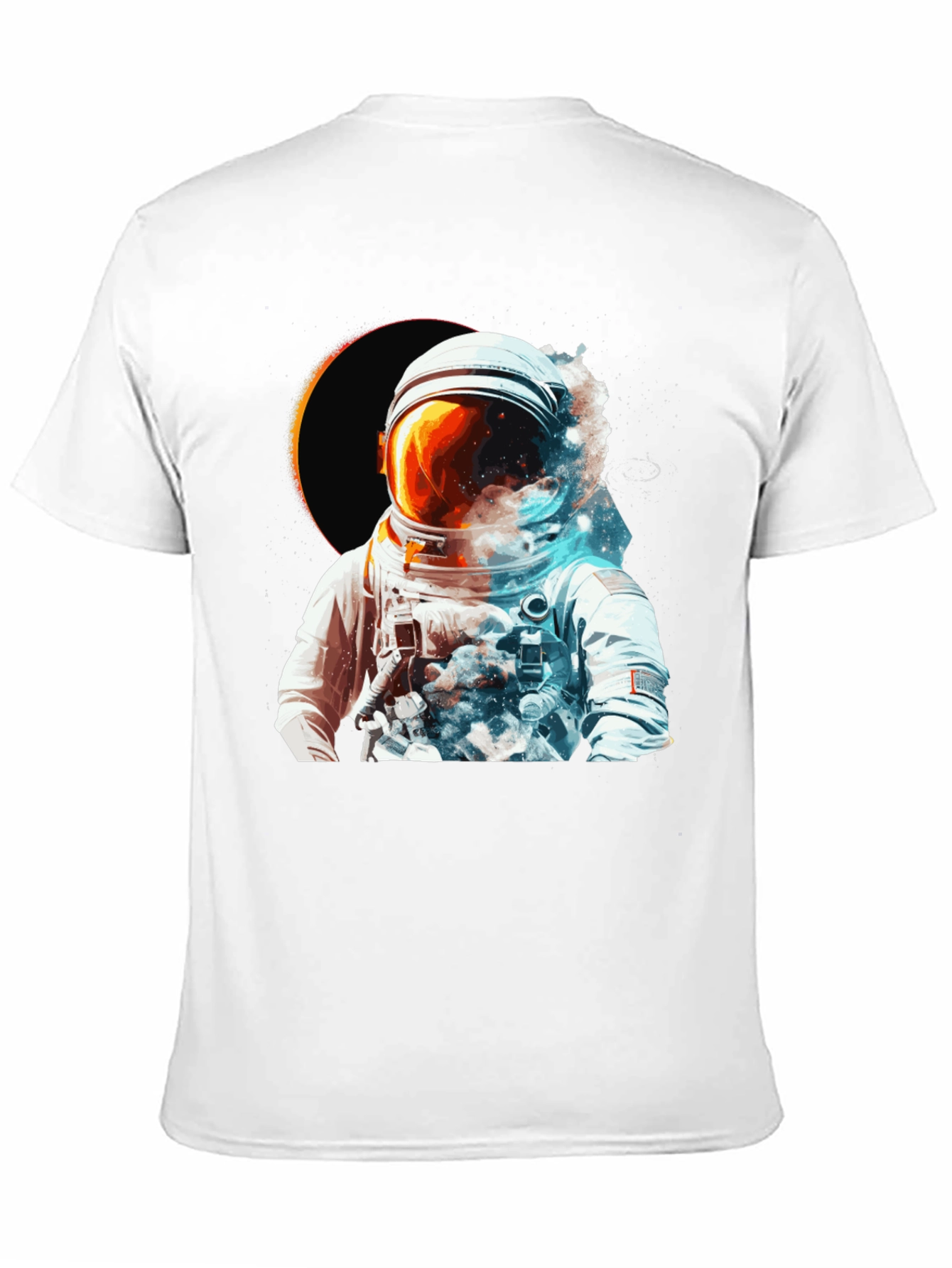 Astronaut Eclipse Graphic T-Shirt - Space Adventure Tee