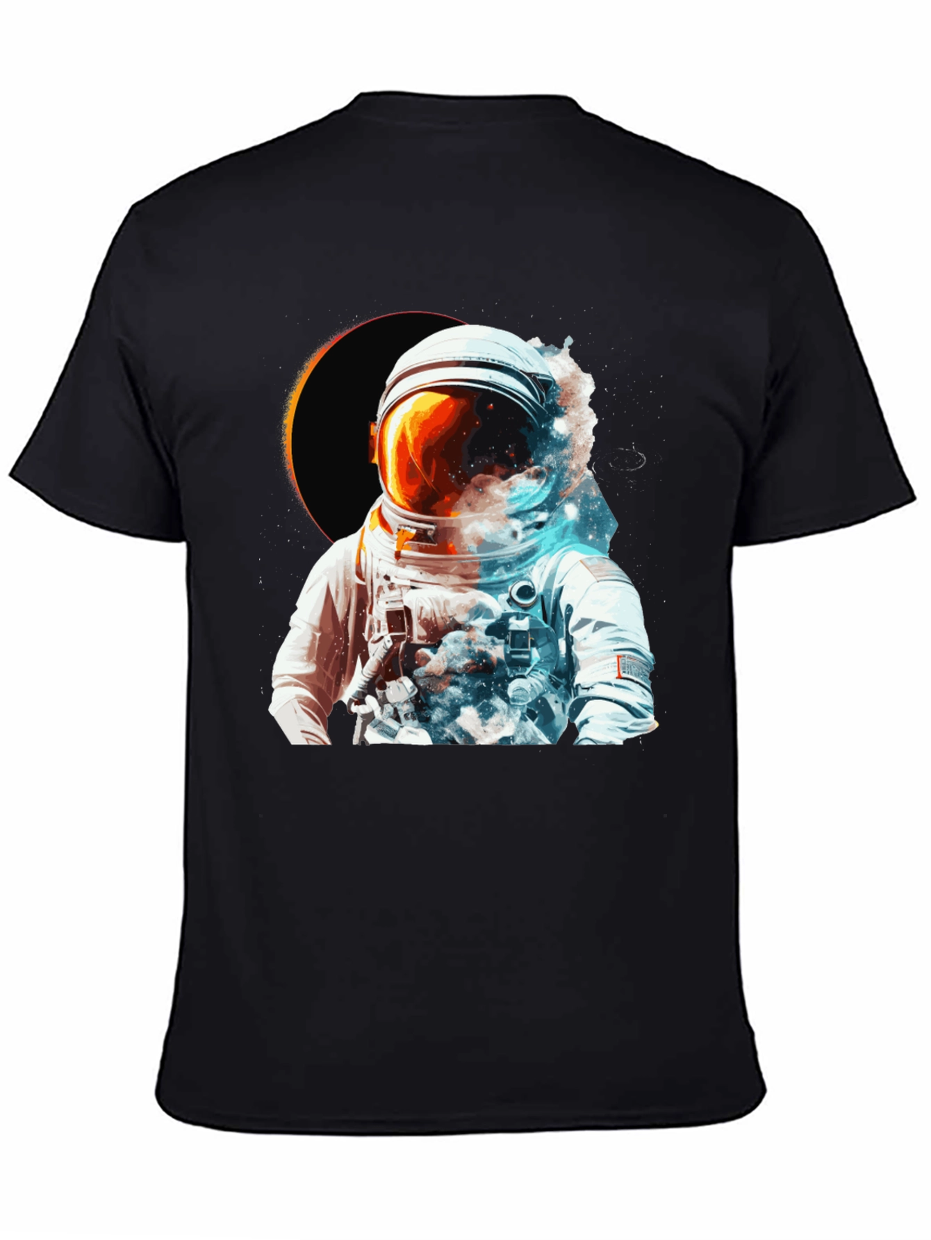 Astronaut Eclipse Graphic T-Shirt - Space Adventure Tee