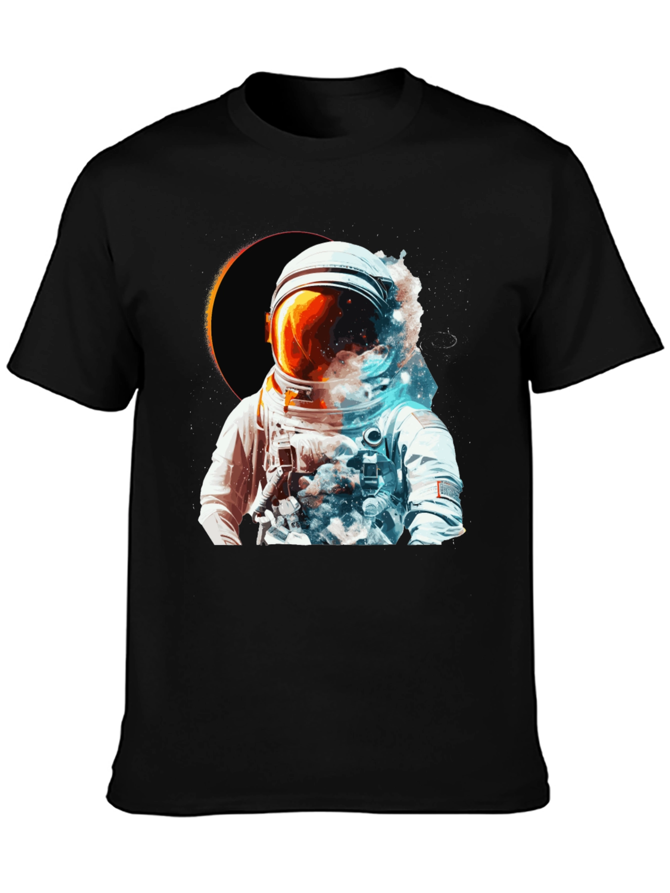 Astronaut Eclipse Graphic T-Shirt - Space Adventure Tee