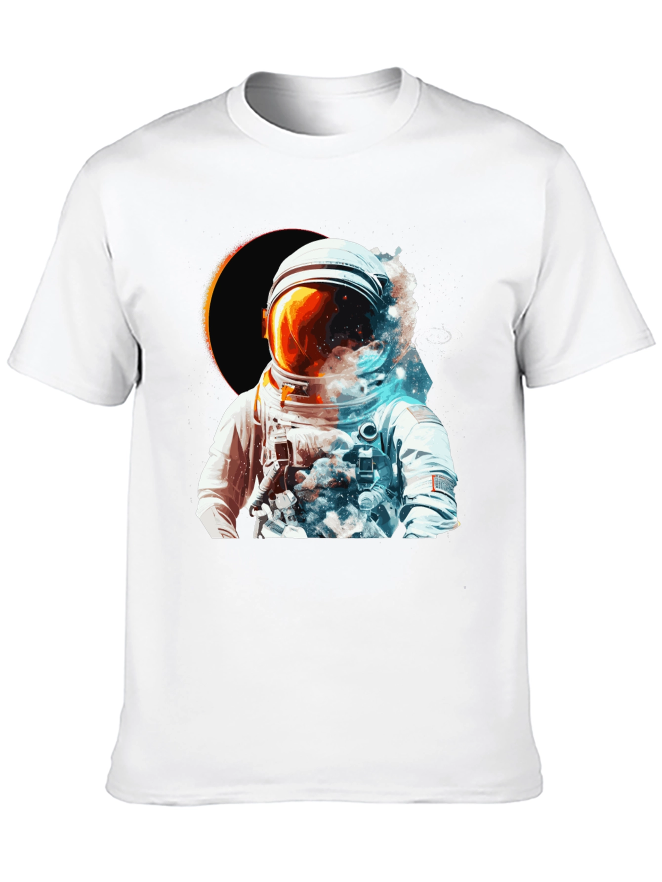 Astronaut Eclipse Graphic T-Shirt - Space Adventure Tee