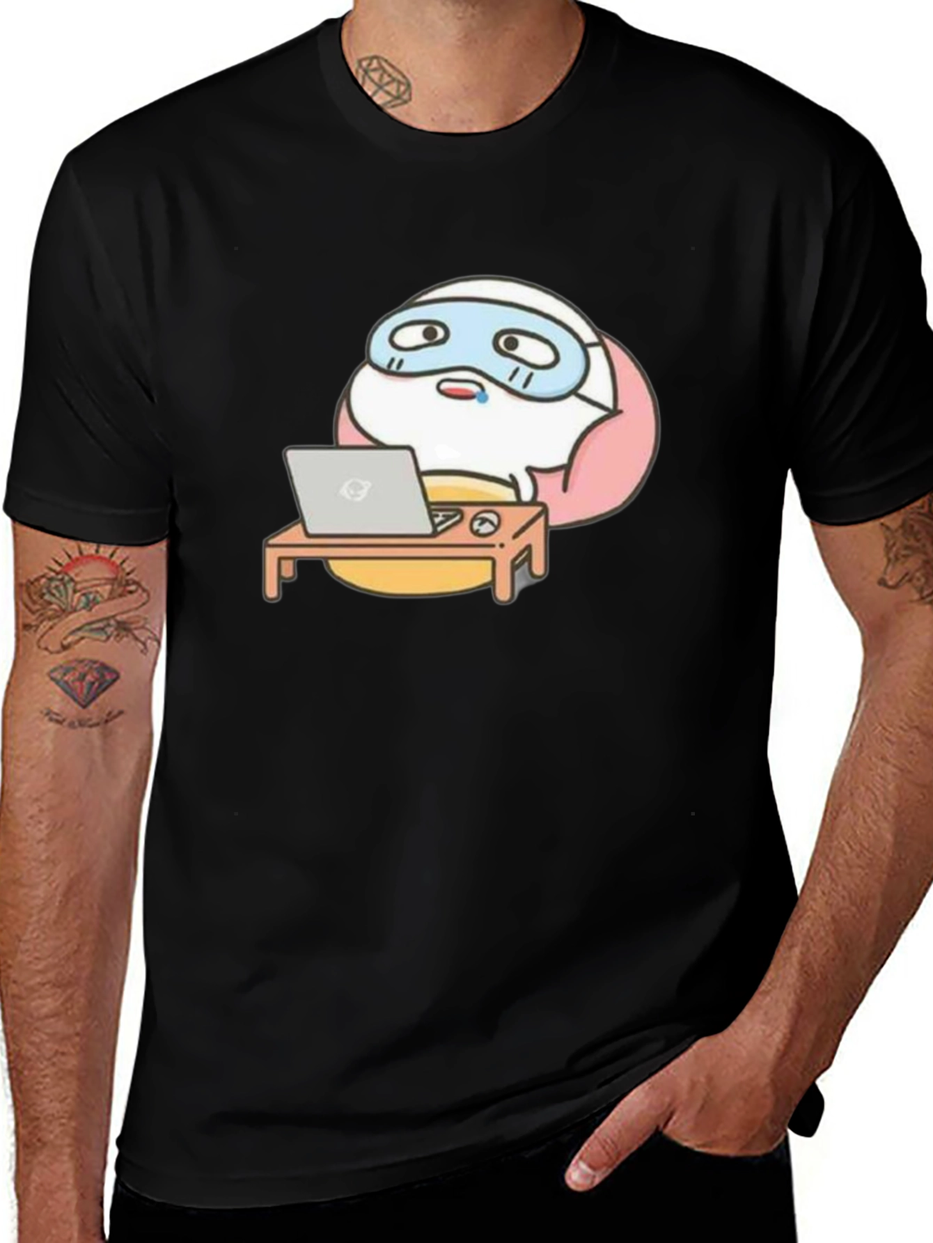 Funny Cartoon Work From Home T-Shirt