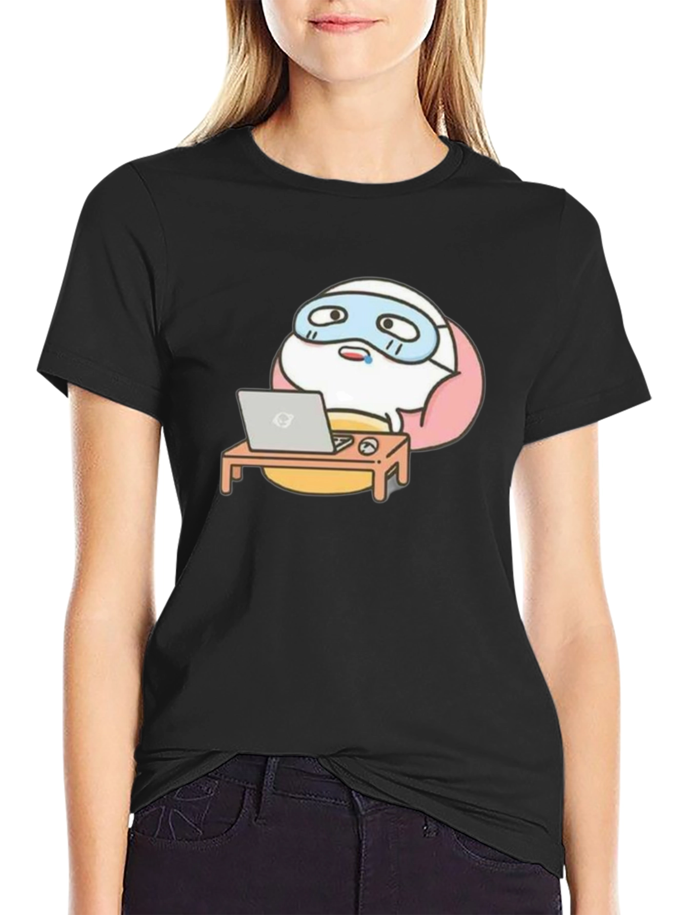Funny Cartoon Work From Home T-Shirt