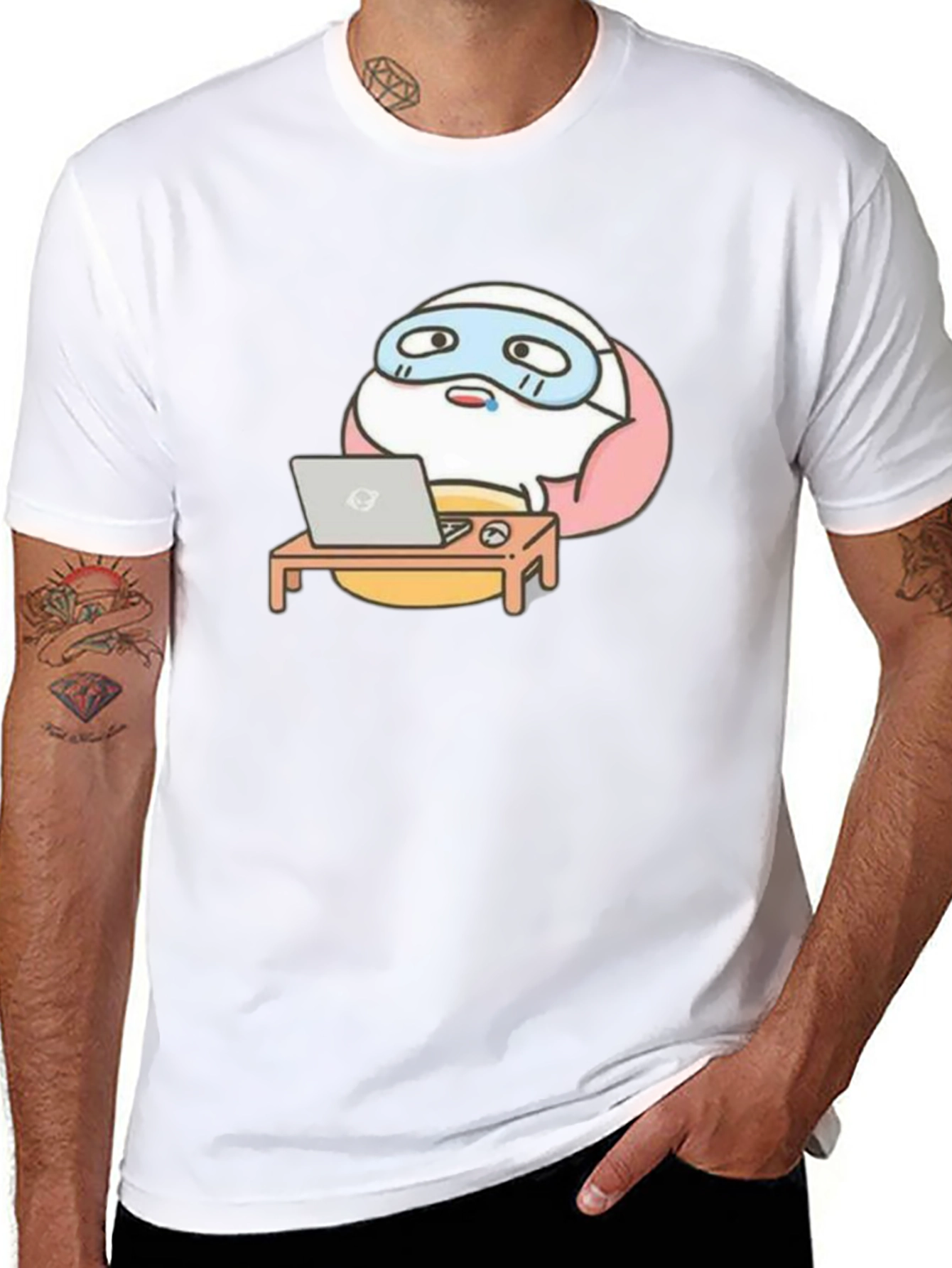 Funny Cartoon Work From Home T-Shirt