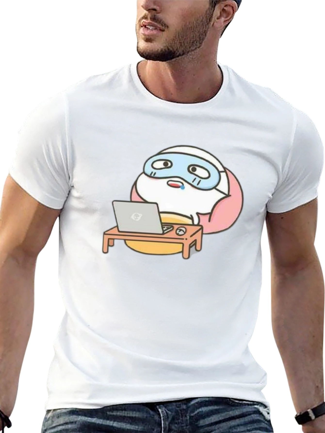 Funny Cartoon Work From Home T-Shirt