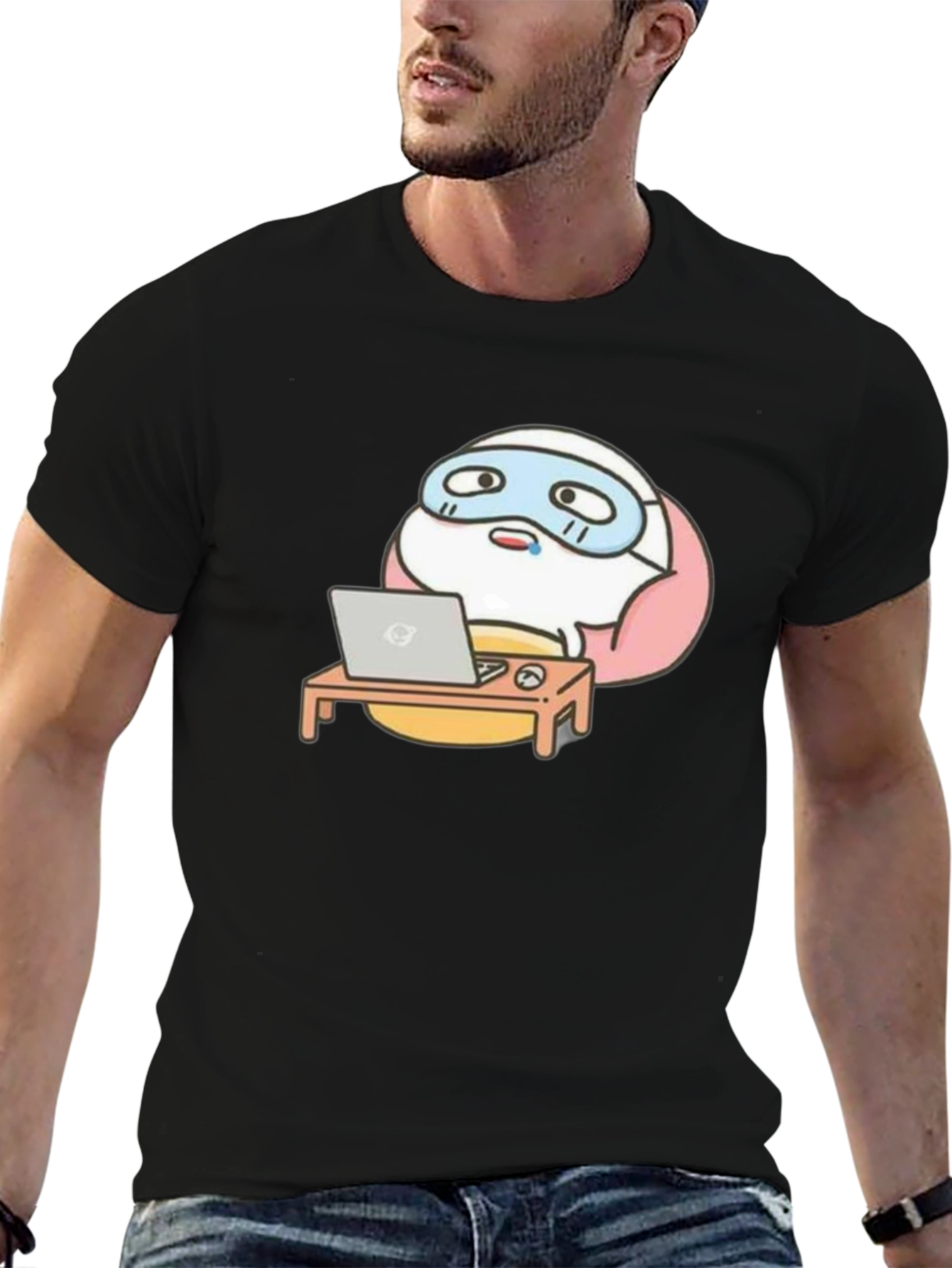 Funny Cartoon Work From Home T-Shirt