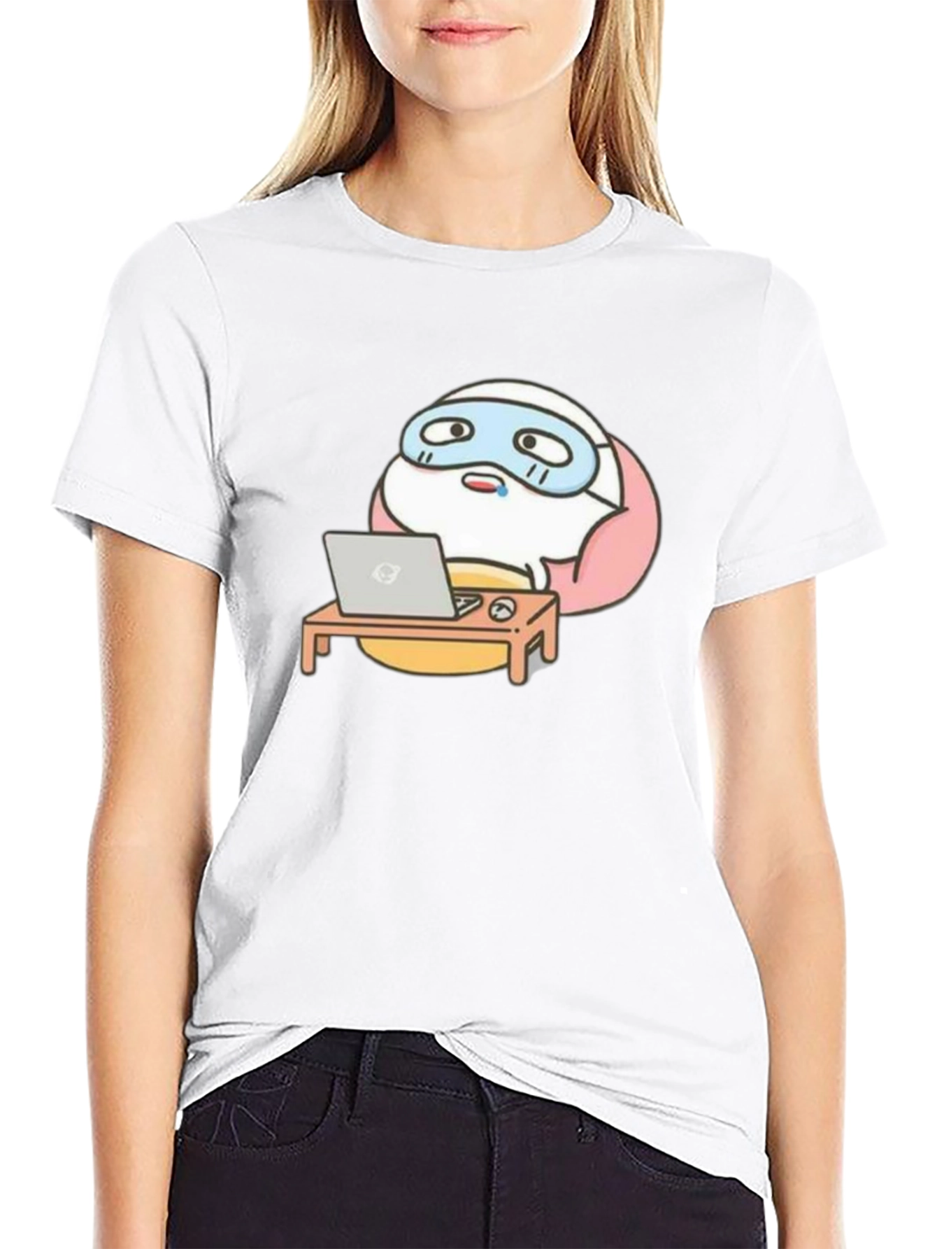 Funny Cartoon Work From Home T-Shirt
