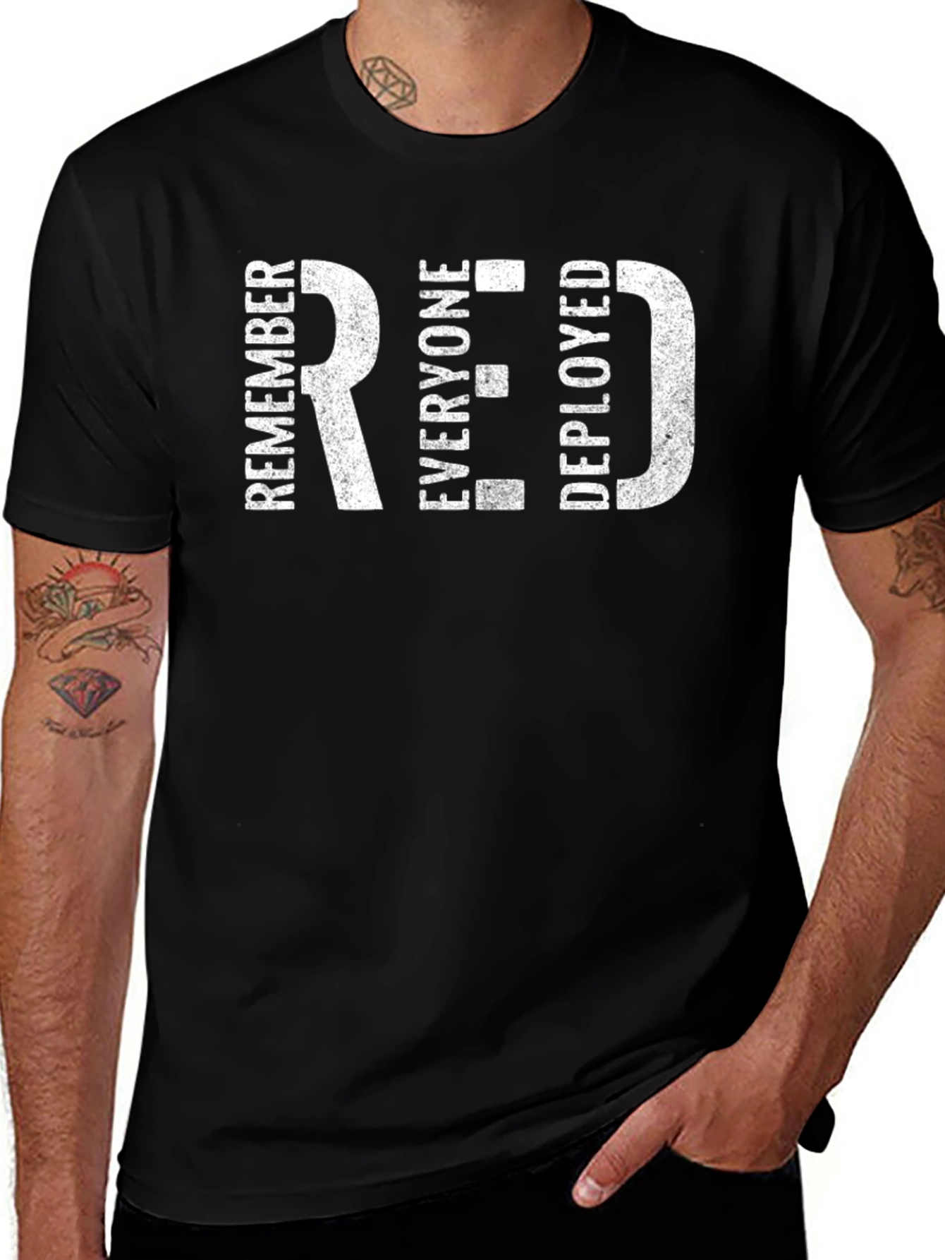 RED Remember Everyone Deployed Graphic T-Shirt