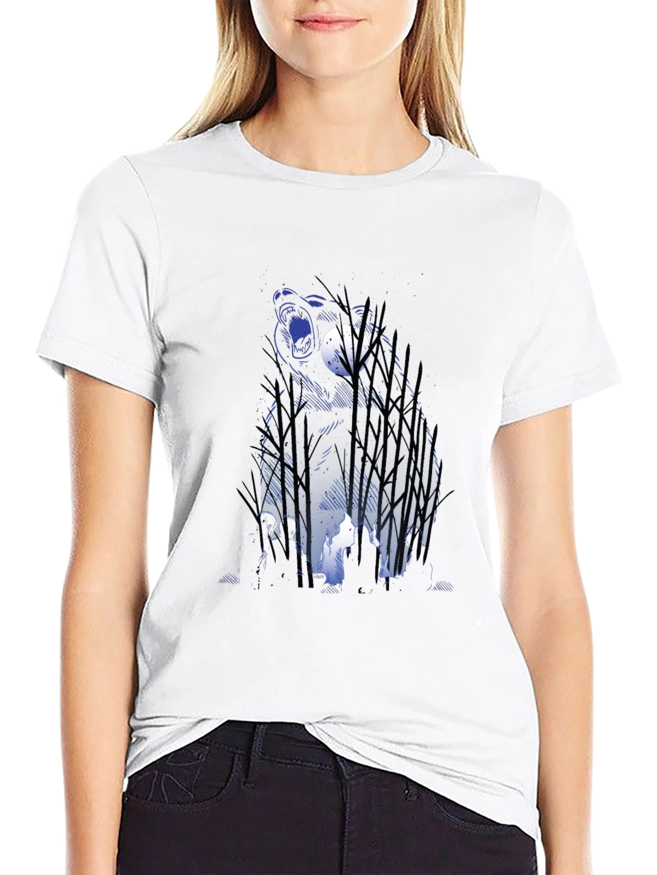 Bear & Campfire Graphic Tee - Nature Adventure Style