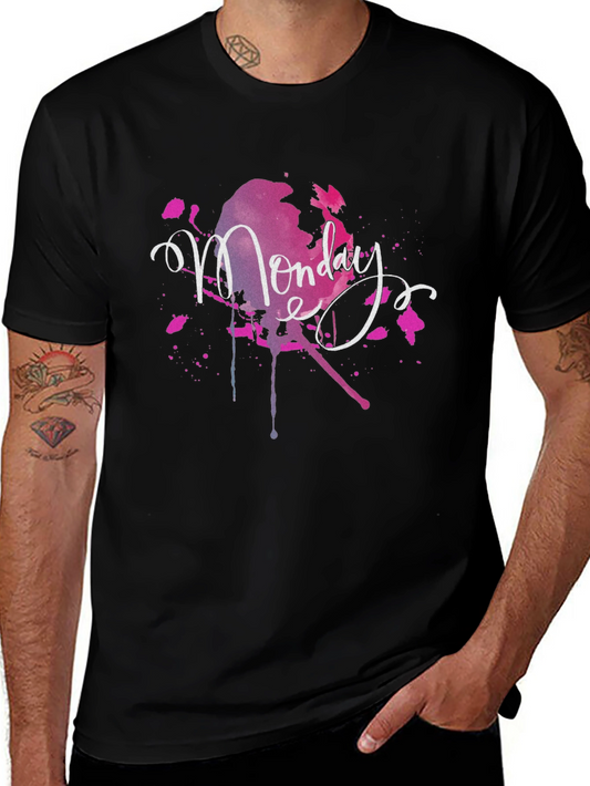 Monday Vibes T-Shirt - Colorful Watercolor Design