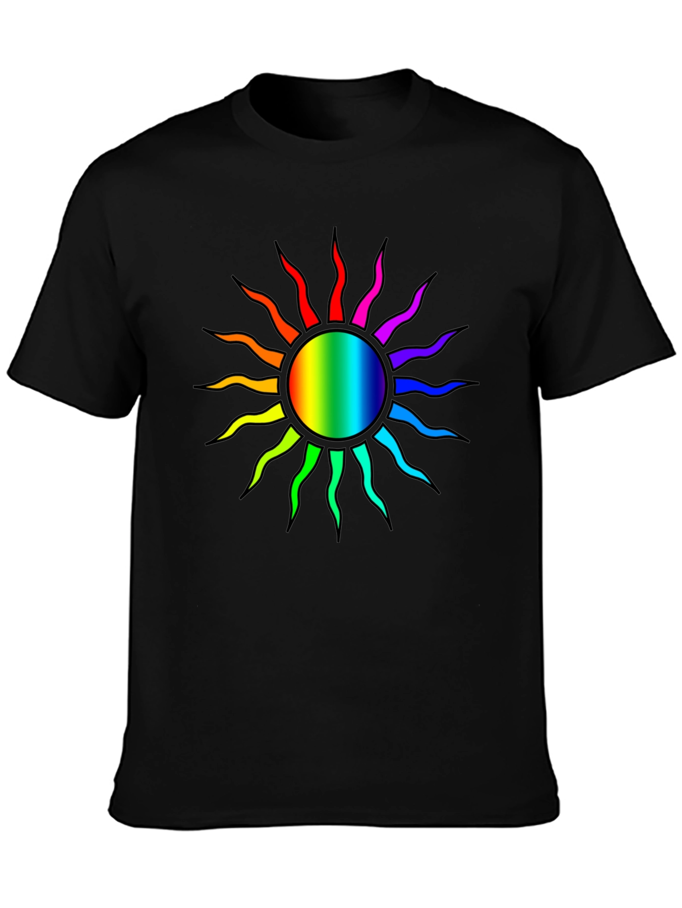 Rainbow Sun Graphic T-Shirt - Stylish Comfort