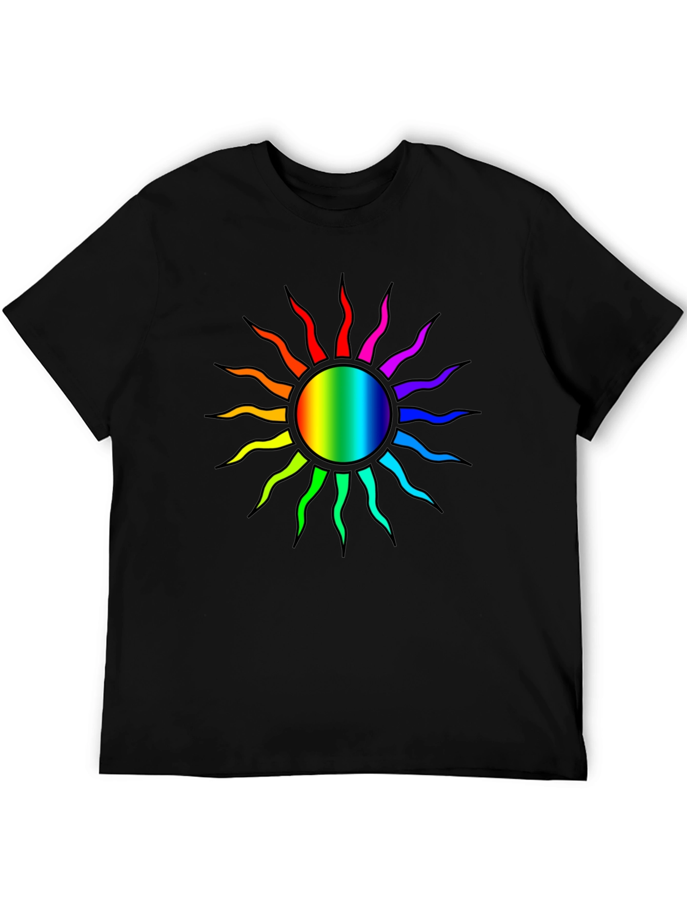 Rainbow Sun Graphic T-Shirt - Stylish Comfort