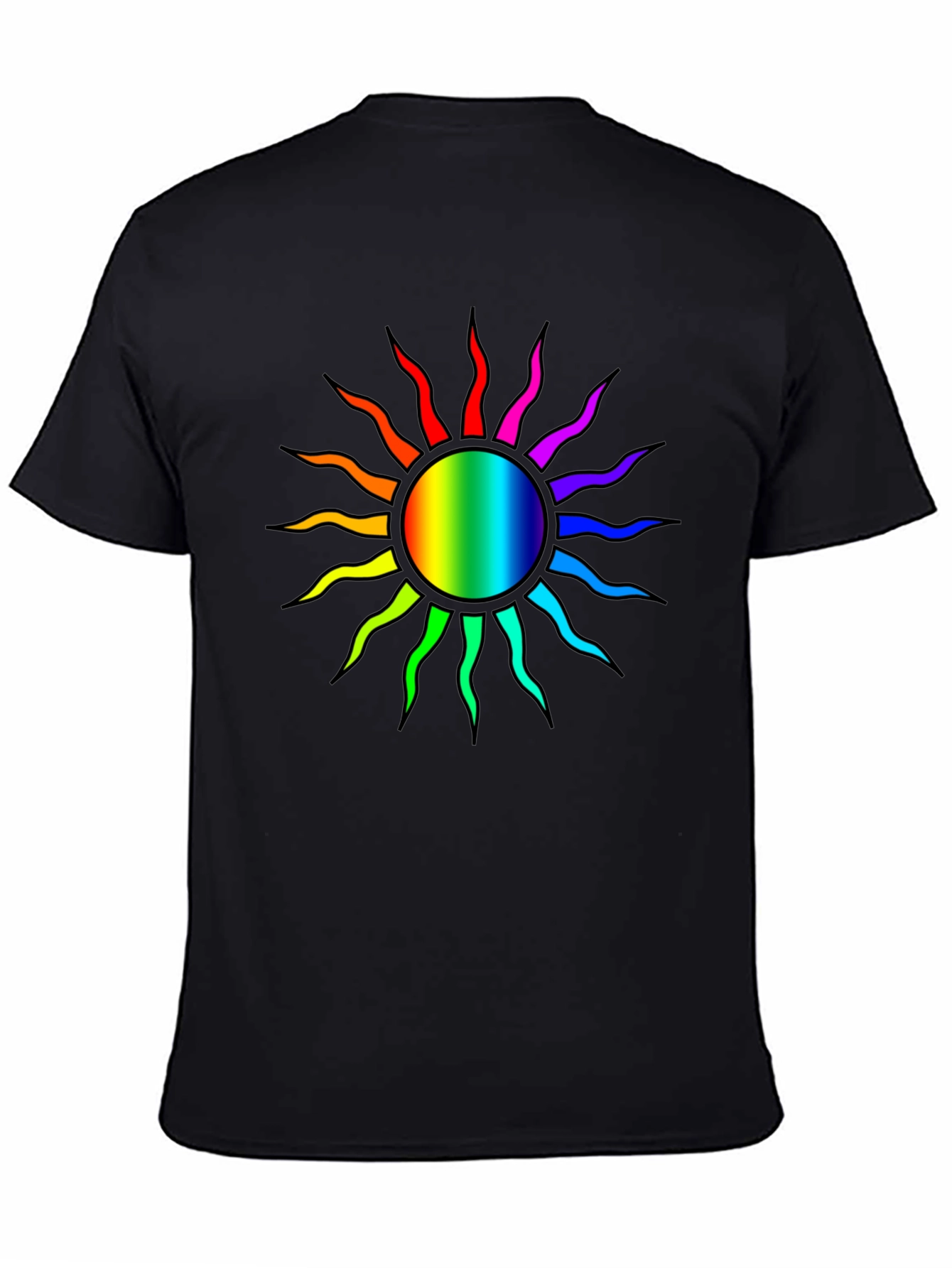 Rainbow Sun Graphic T-Shirt - Stylish Comfort