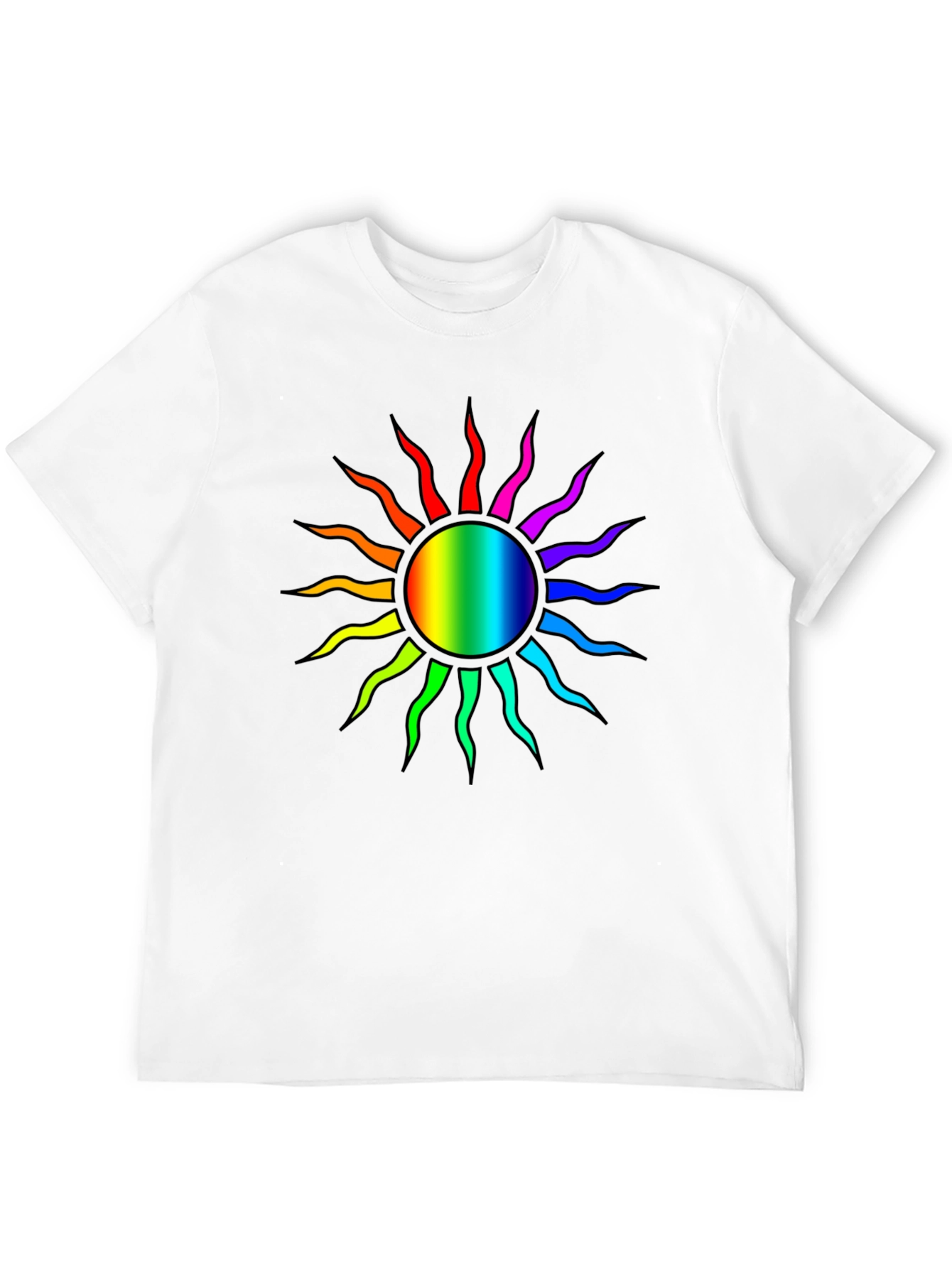 Rainbow Sun Graphic T-Shirt - Stylish Comfort