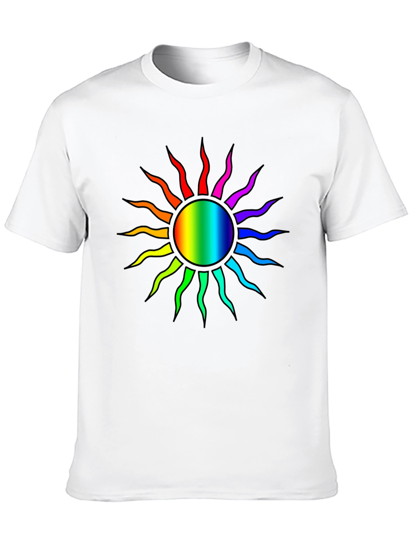 Rainbow Sun Graphic T-Shirt - Stylish Comfort