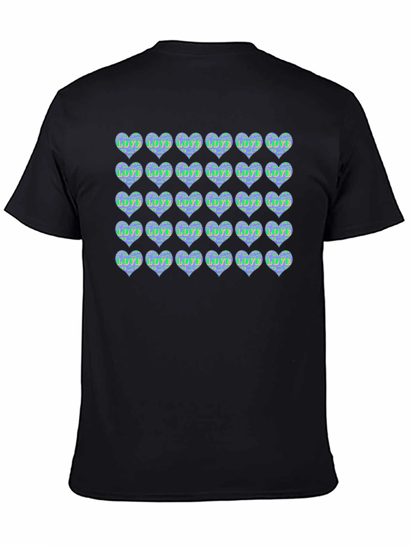Heart Print Crew Neck T-Shirt