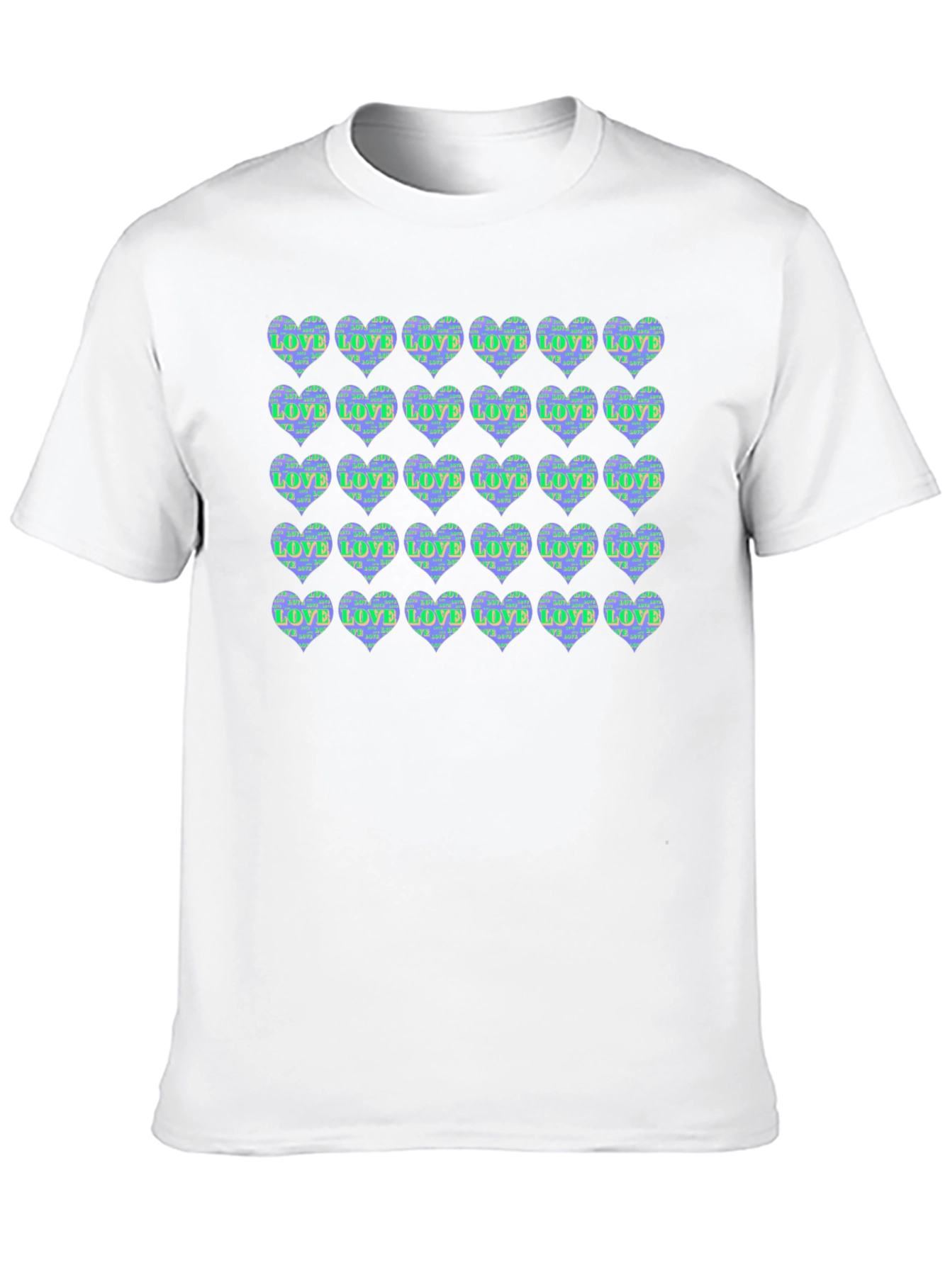 Heart Print Crew Neck T-Shirt