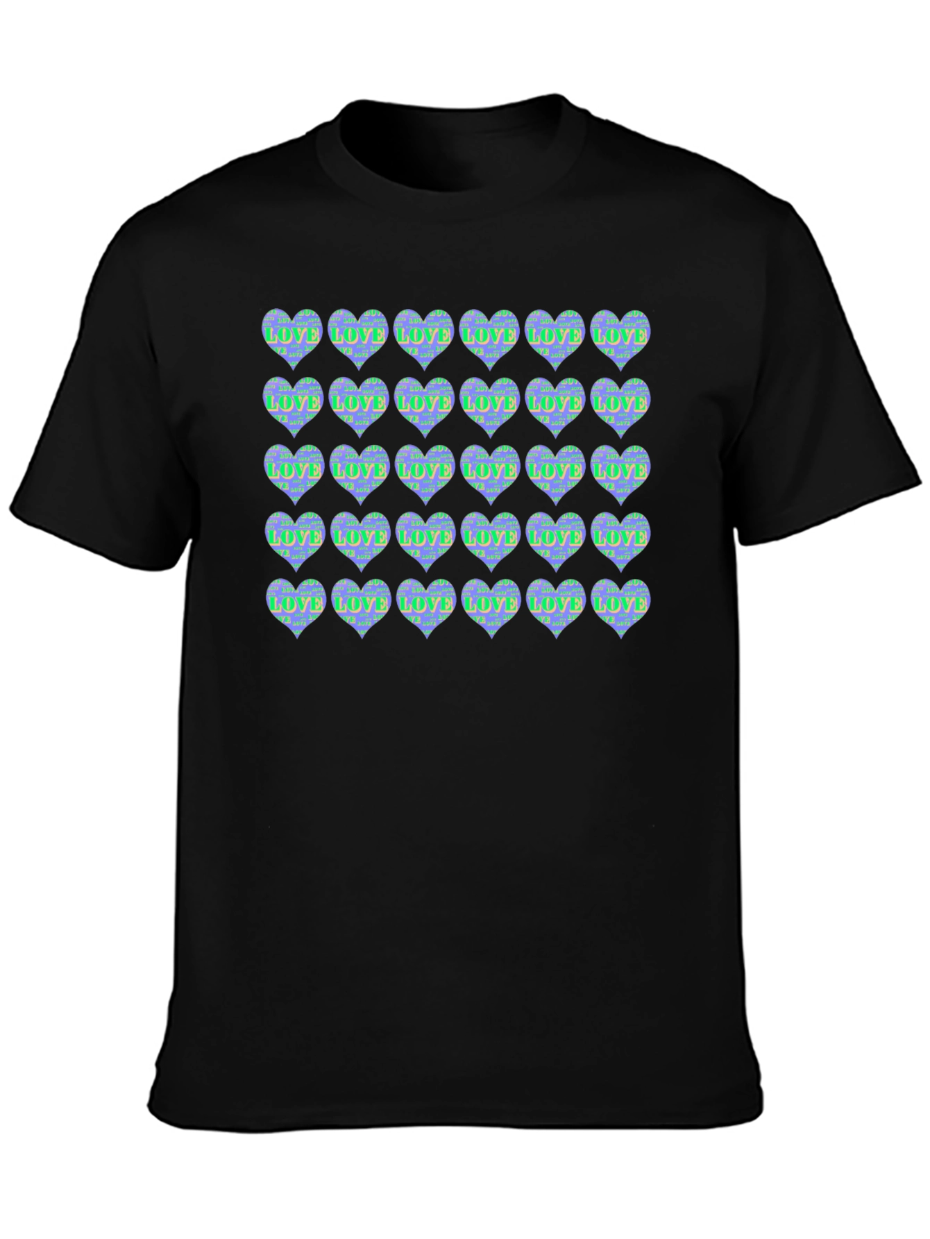 Heart Print Crew Neck T-Shirt
