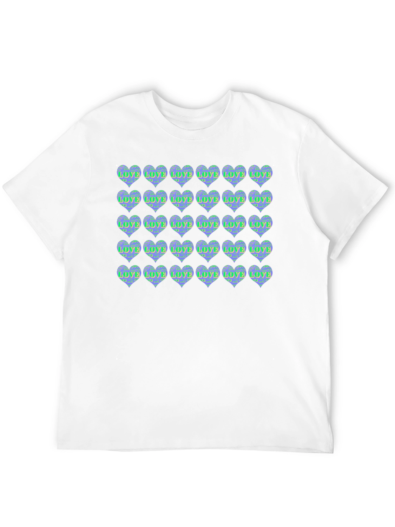 Heart Print Crew Neck T-Shirt