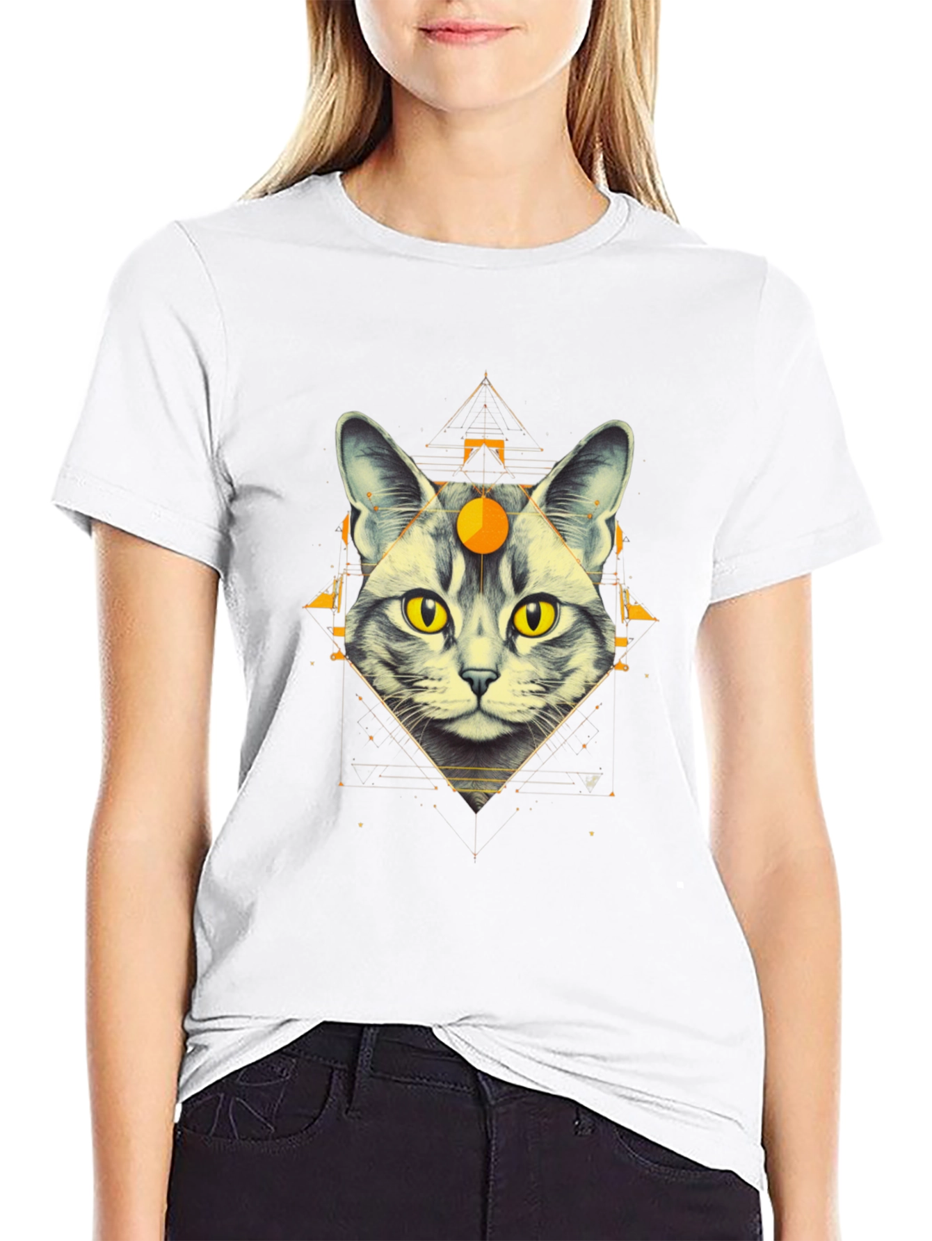 Mystic Cat Graphic Tee - Unique Design