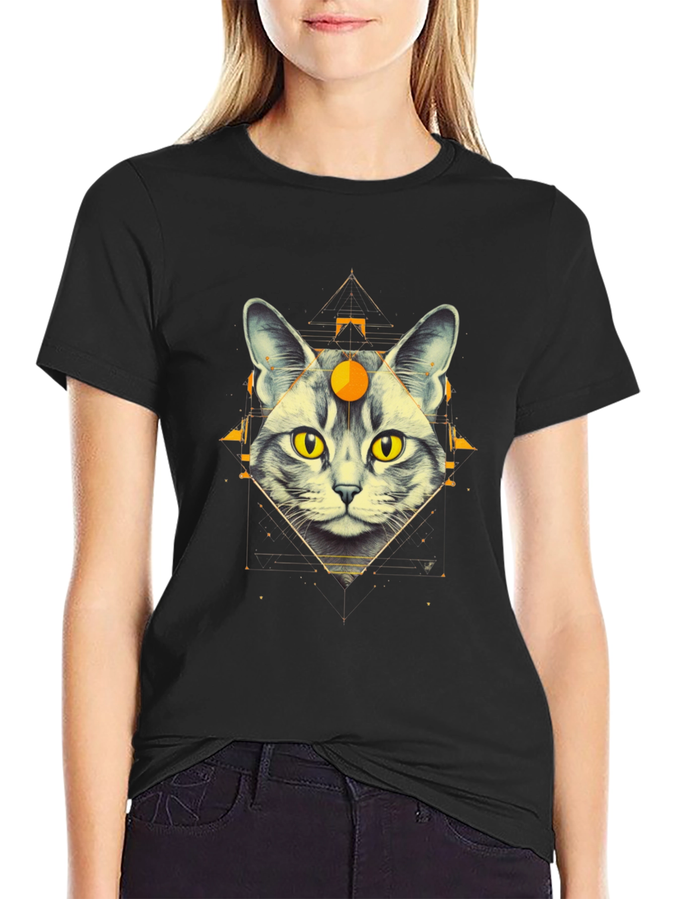 Mystic Cat Graphic Tee - Unique Design