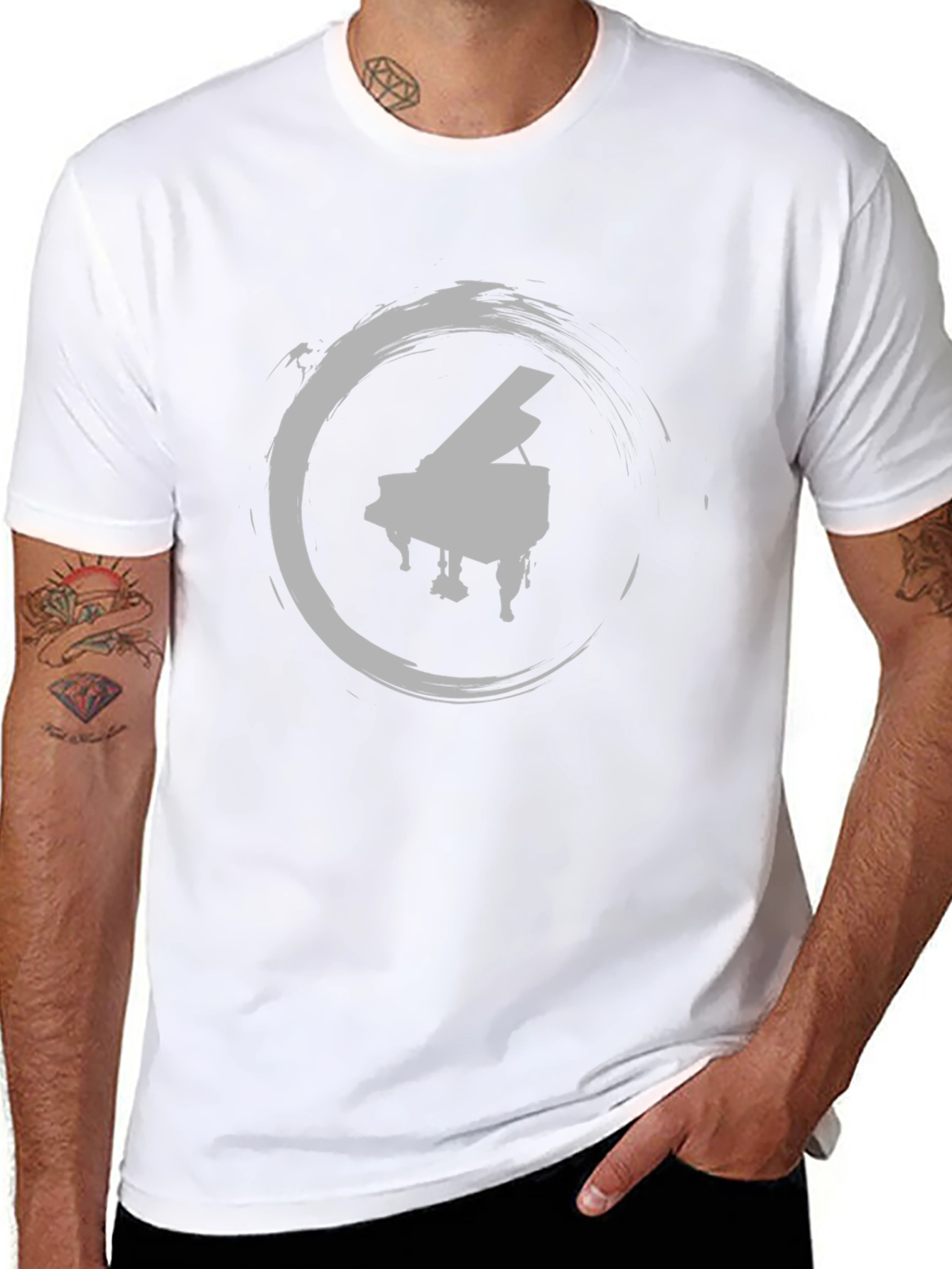 Piano Circle Graphic Tee - Stylish Unisex Shirt