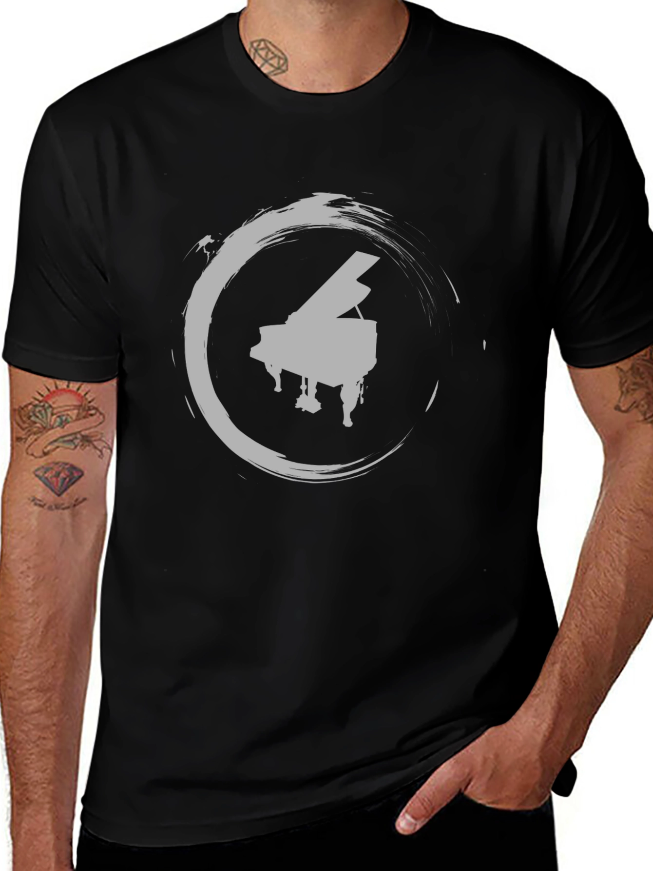 Piano Circle Graphic Tee - Stylish Unisex Shirt