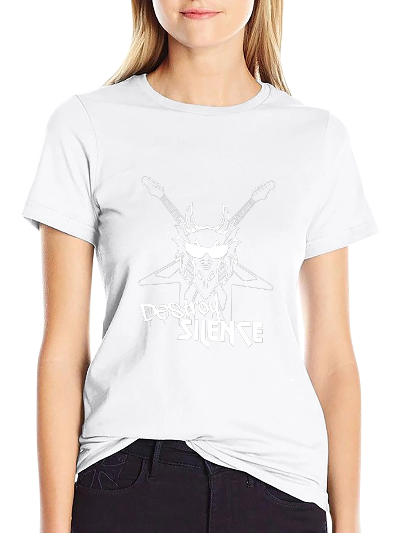 Destroy Silence Black Graphic Tee - Rock Band T-Shirt