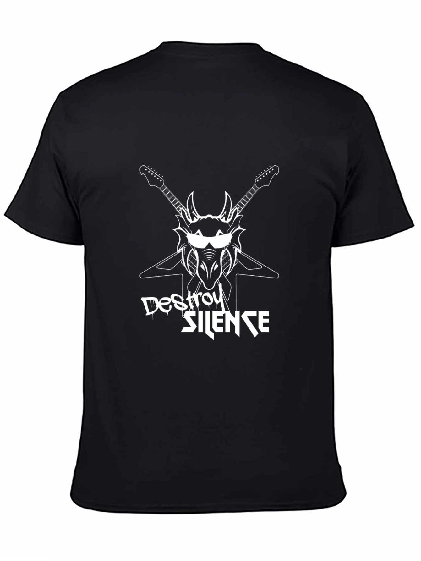 Destroy Silence Black Graphic Tee - Rock Band T-Shirt