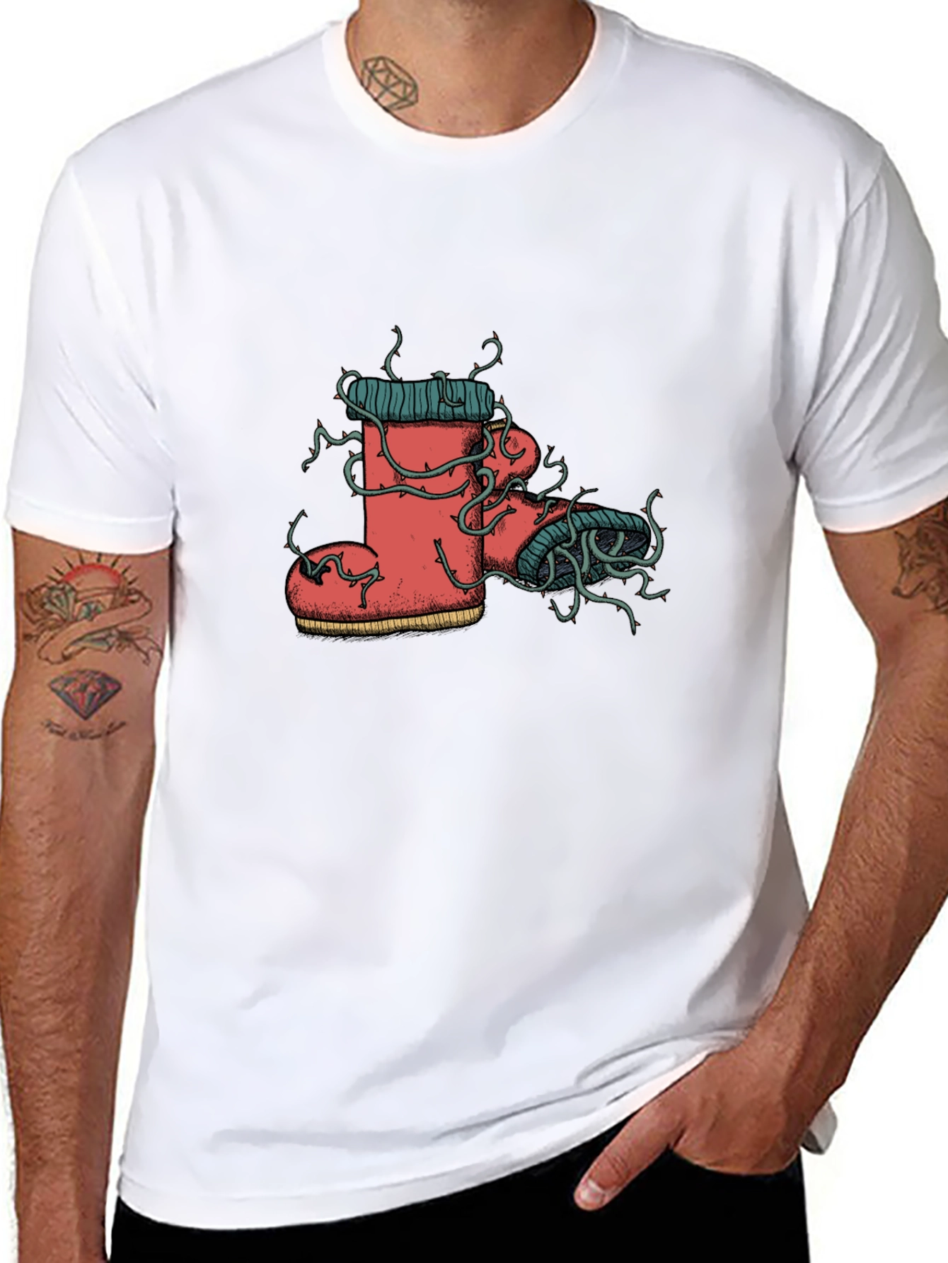 Whimsical Boot Tee - Unique Graphic Print