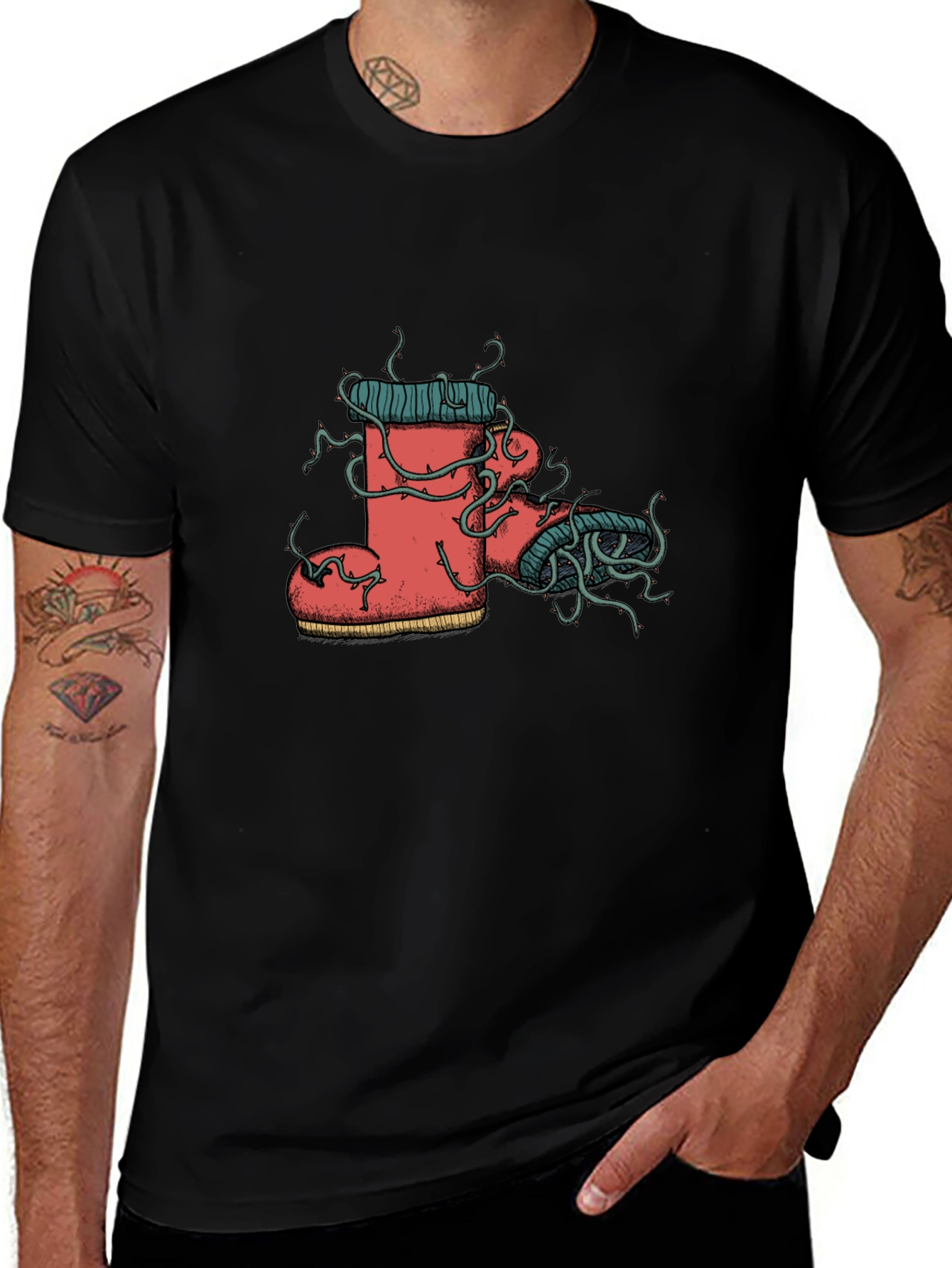 Whimsical Boot Tee - Unique Graphic Print
