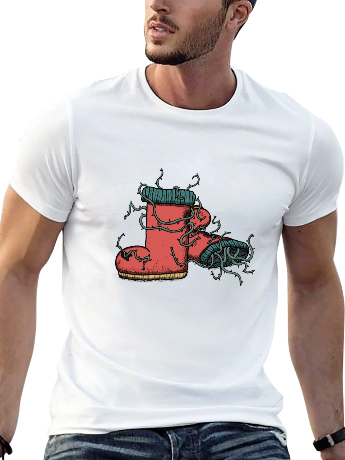 Whimsical Boot Tee - Unique Graphic Print