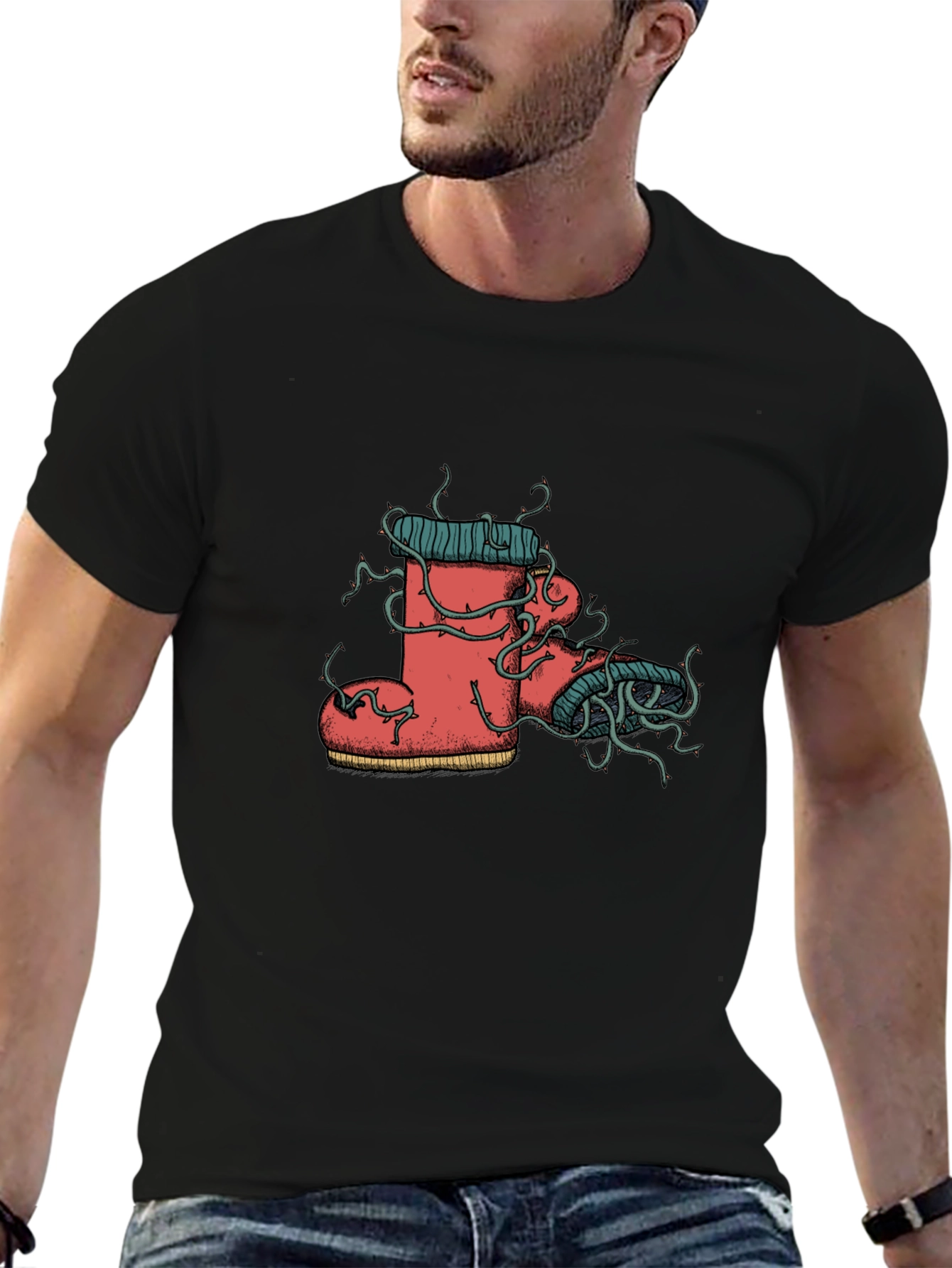 Whimsical Boot Tee - Unique Graphic Print