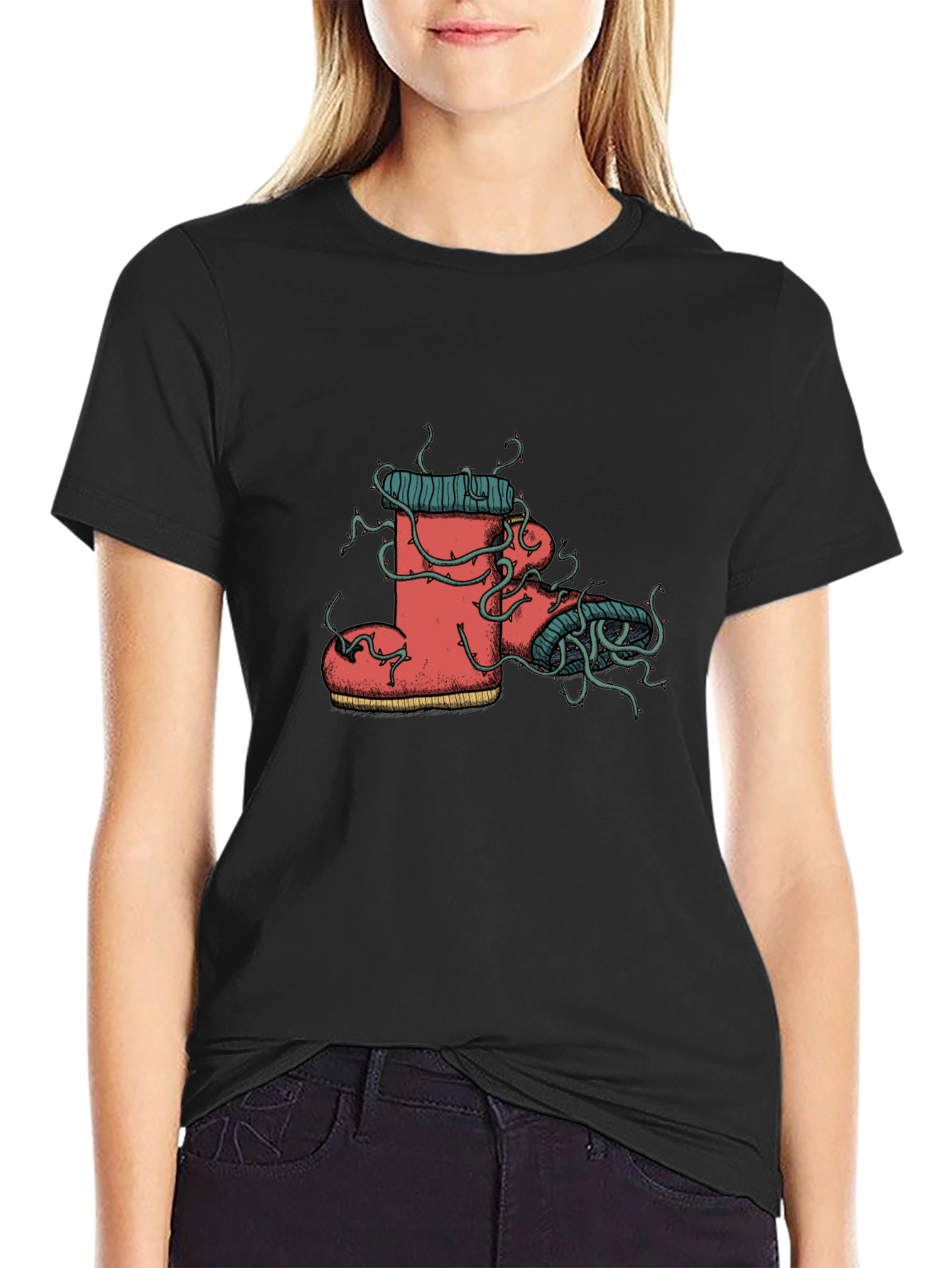 Whimsical Boot Tee - Unique Graphic Print