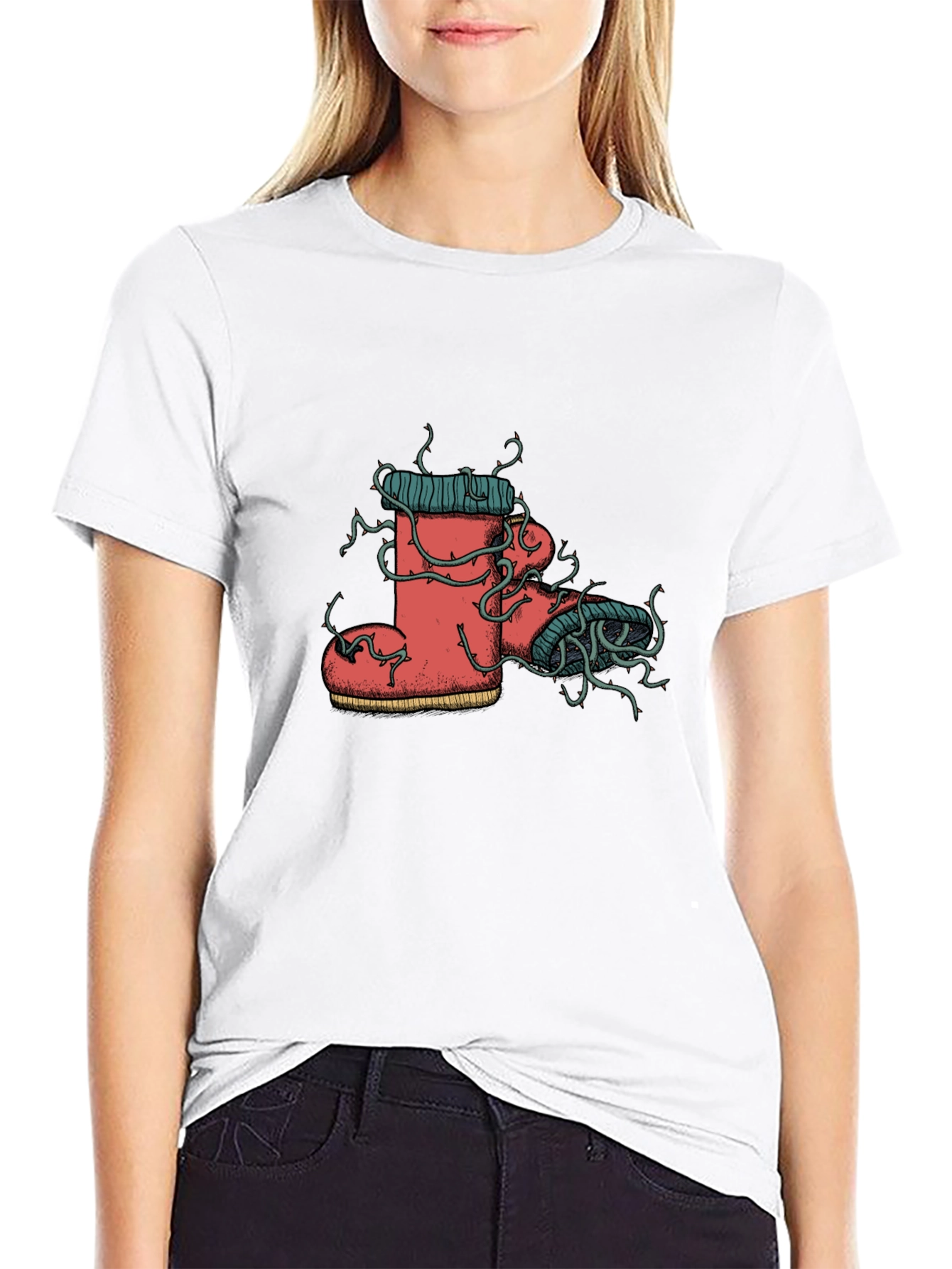 Whimsical Boot Tee - Unique Graphic Print