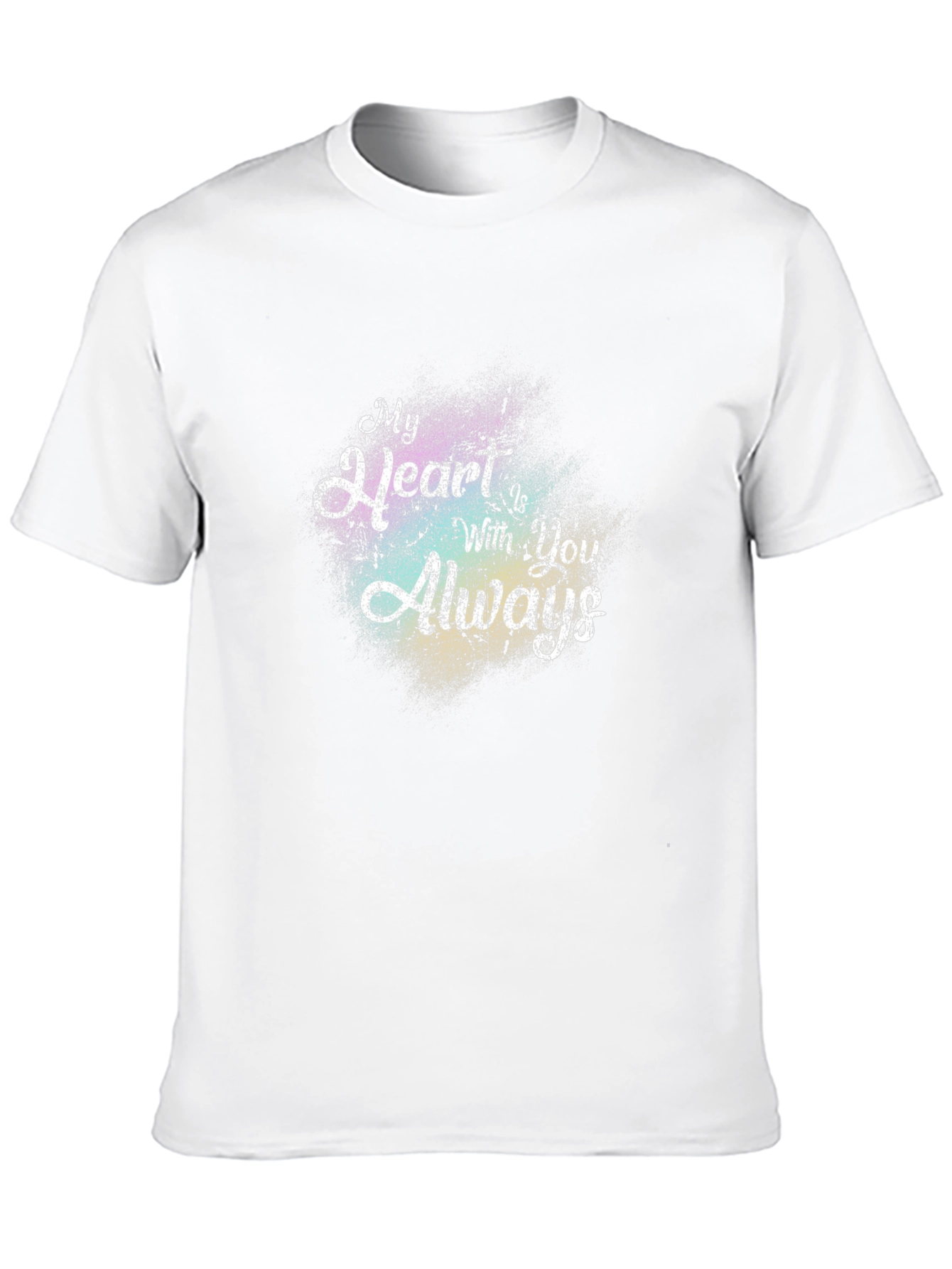 My Heart is With You Always Black Graphic Tee