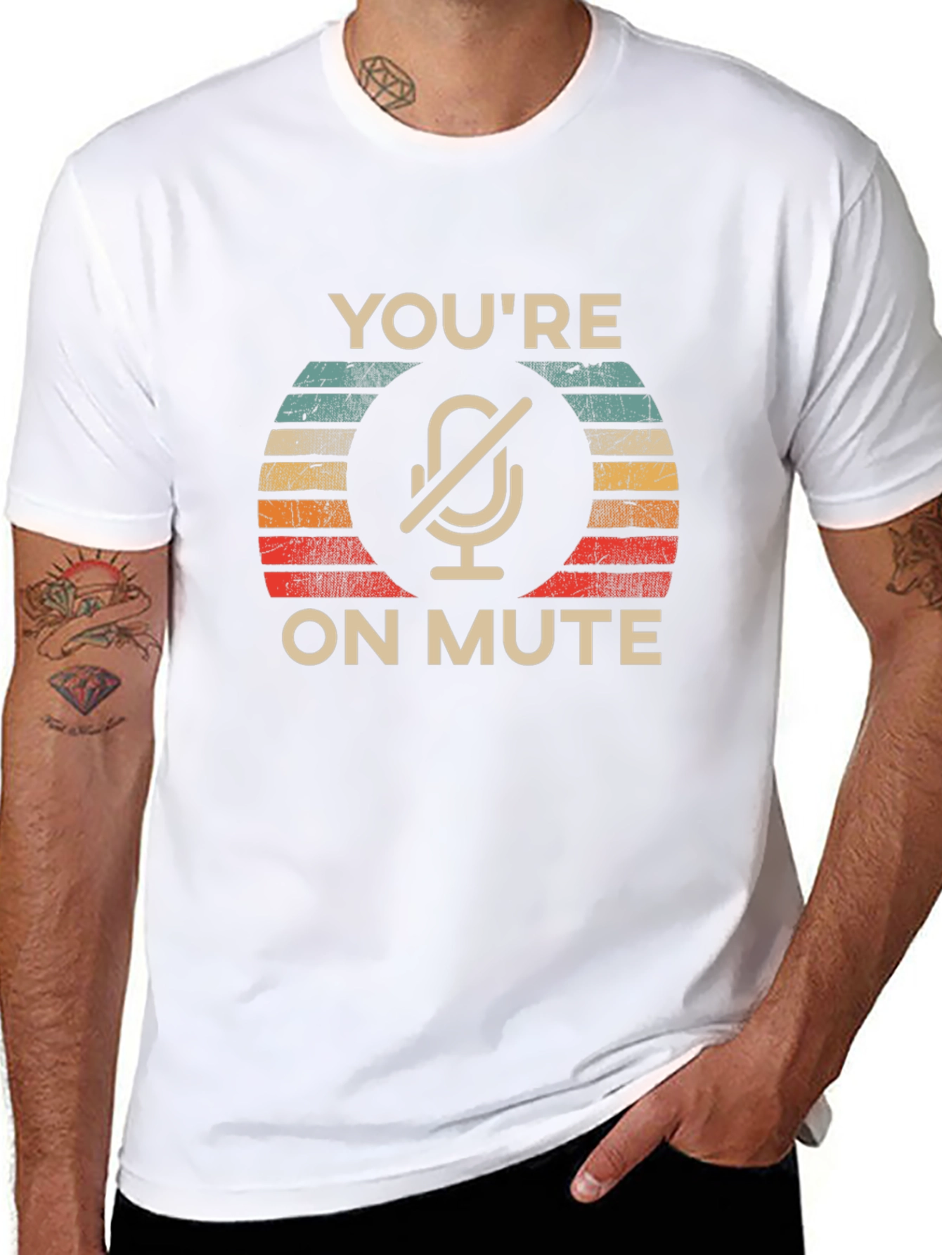Youre On Mute T-Shirt Funny Retro Mic Design