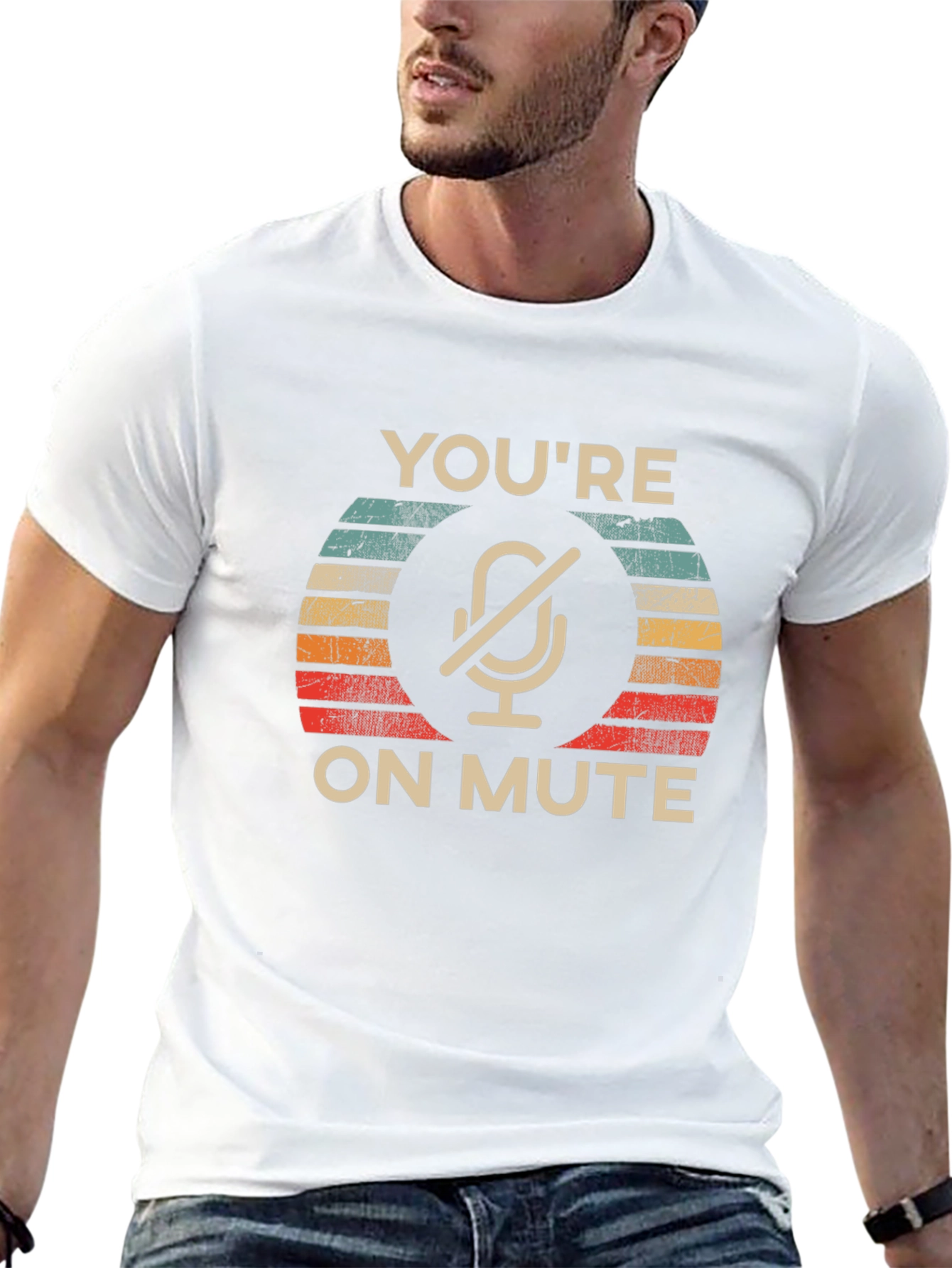 Youre On Mute T-Shirt Funny Retro Mic Design