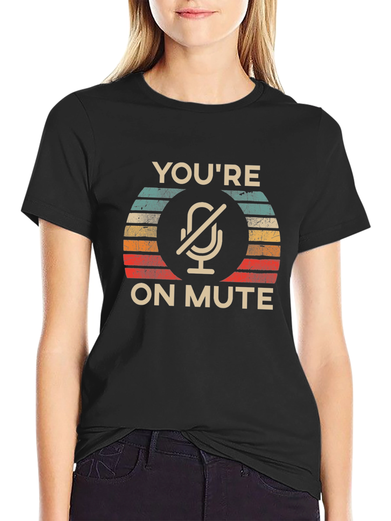 Youre On Mute T-Shirt Funny Retro Mic Design